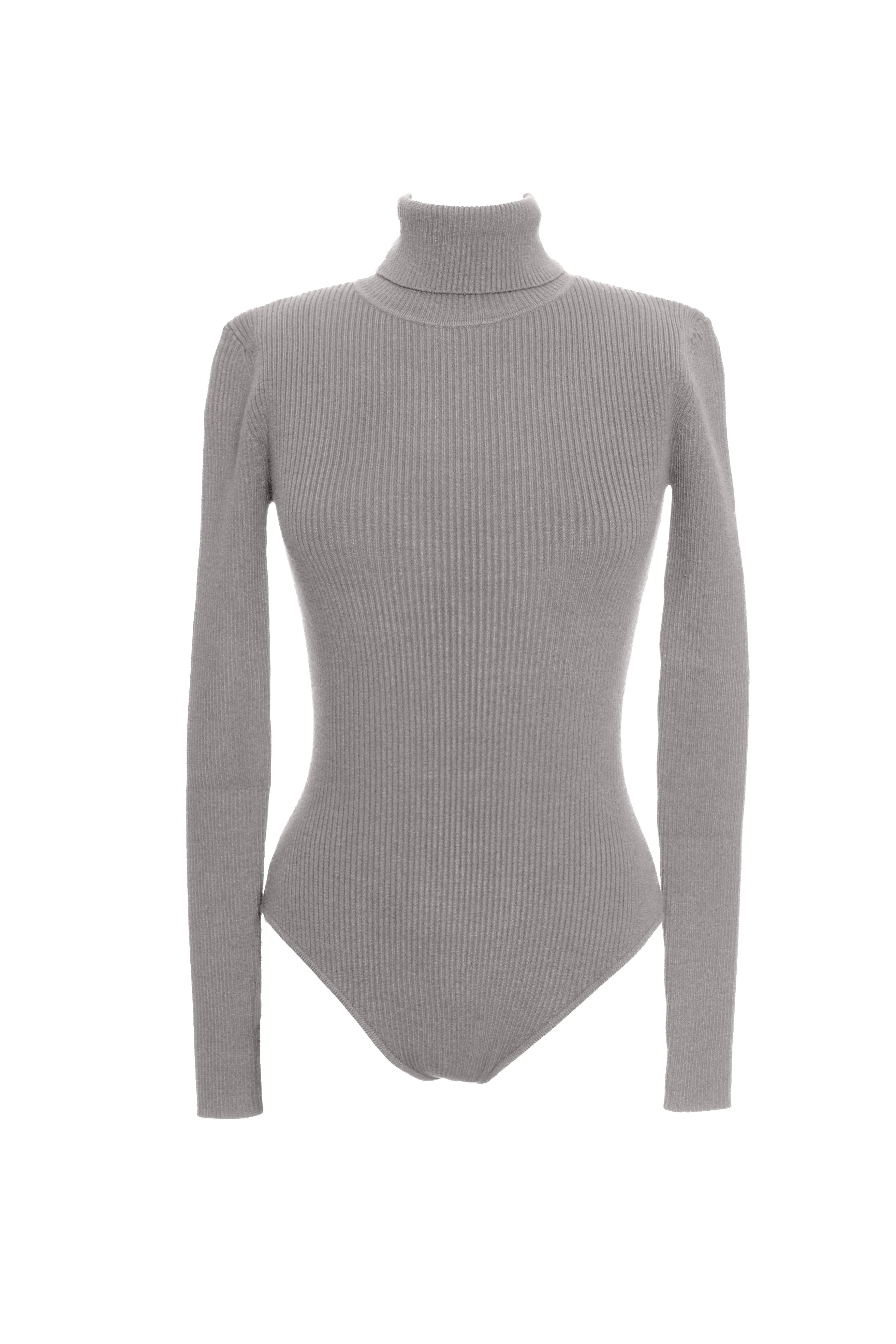 Heather Grey Arlett Turtleneck Bodysuit