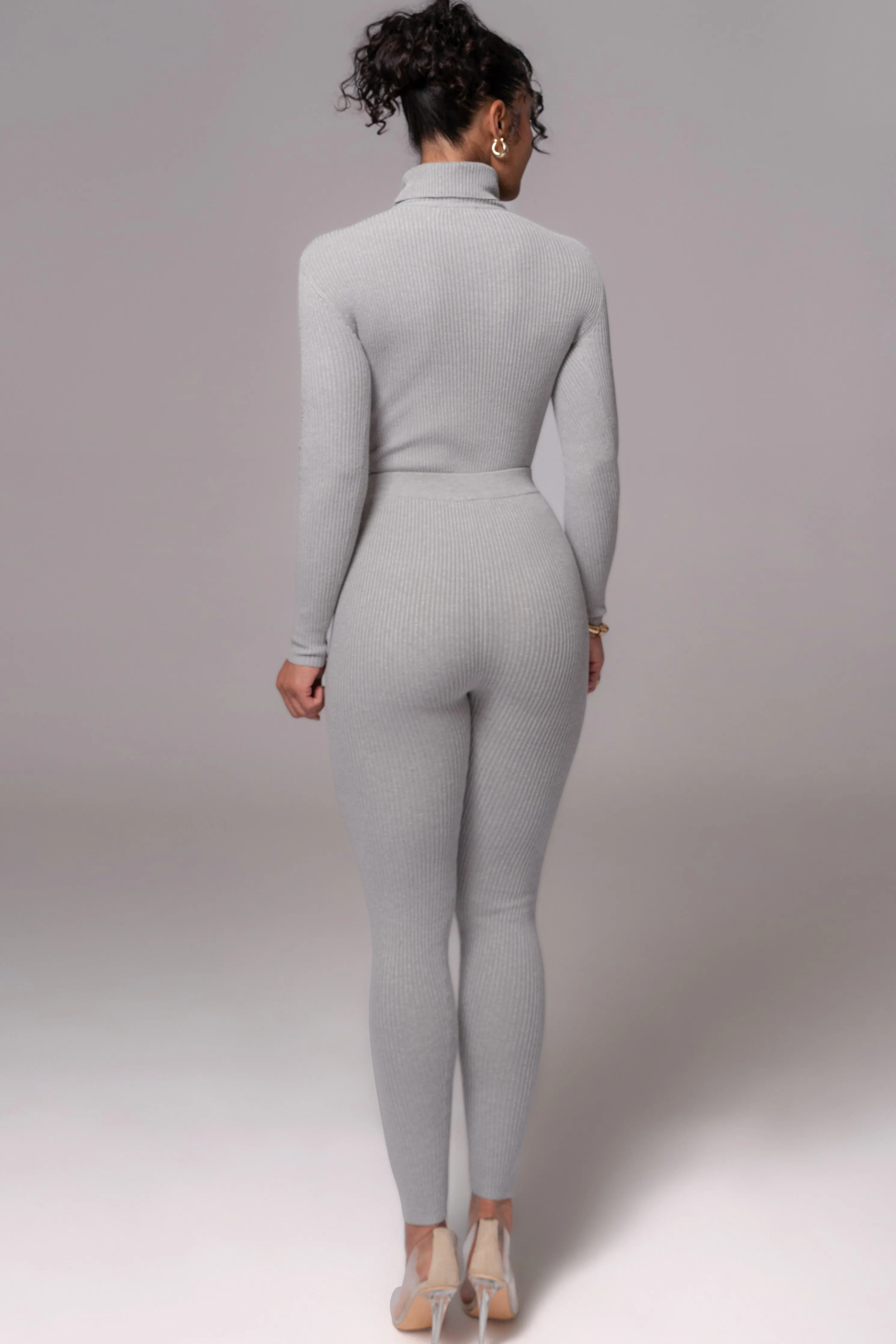 Heather Grey Arlett Turtleneck Bodysuit