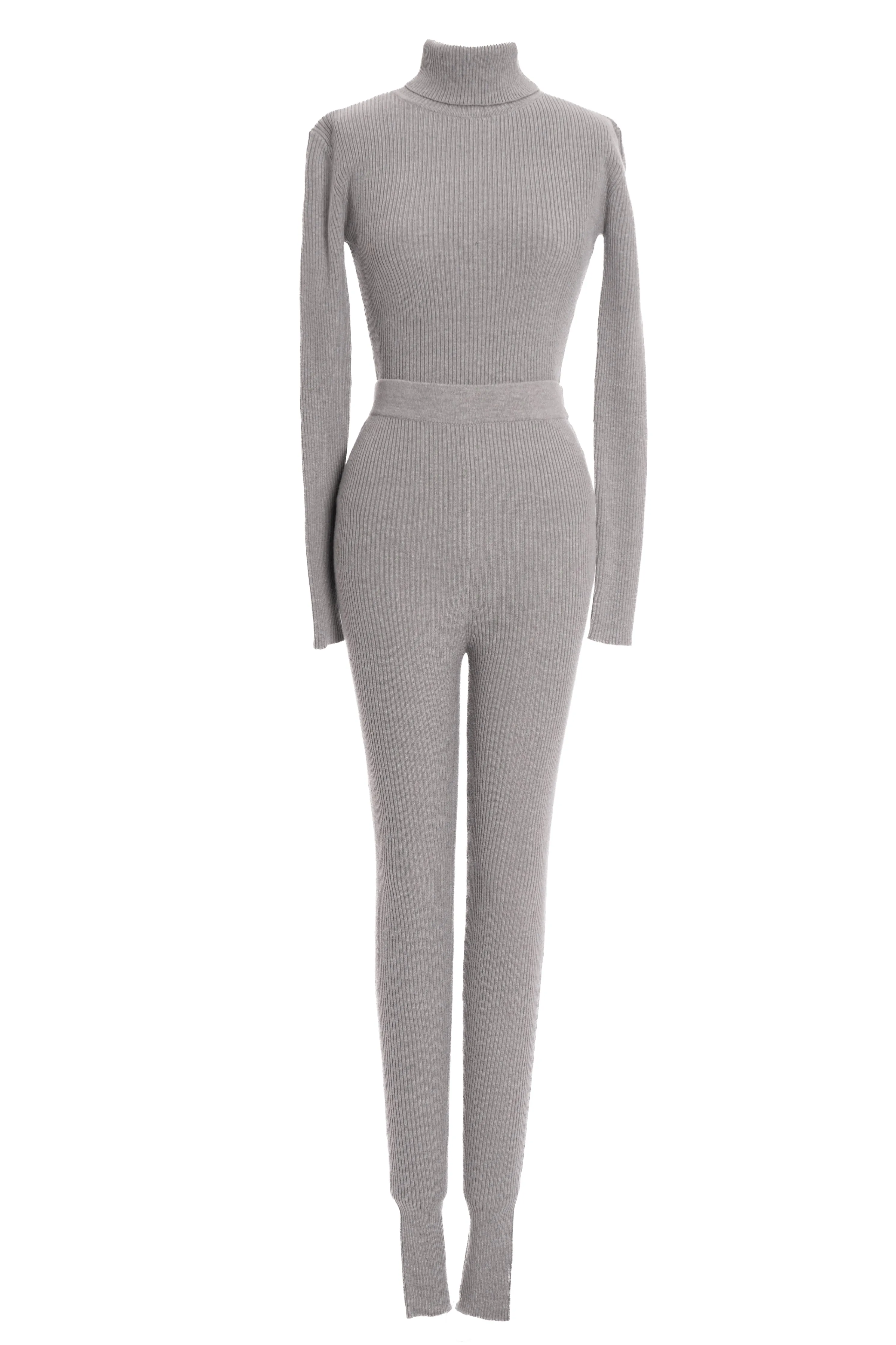 Heather Grey Arlett Turtleneck Bodysuit