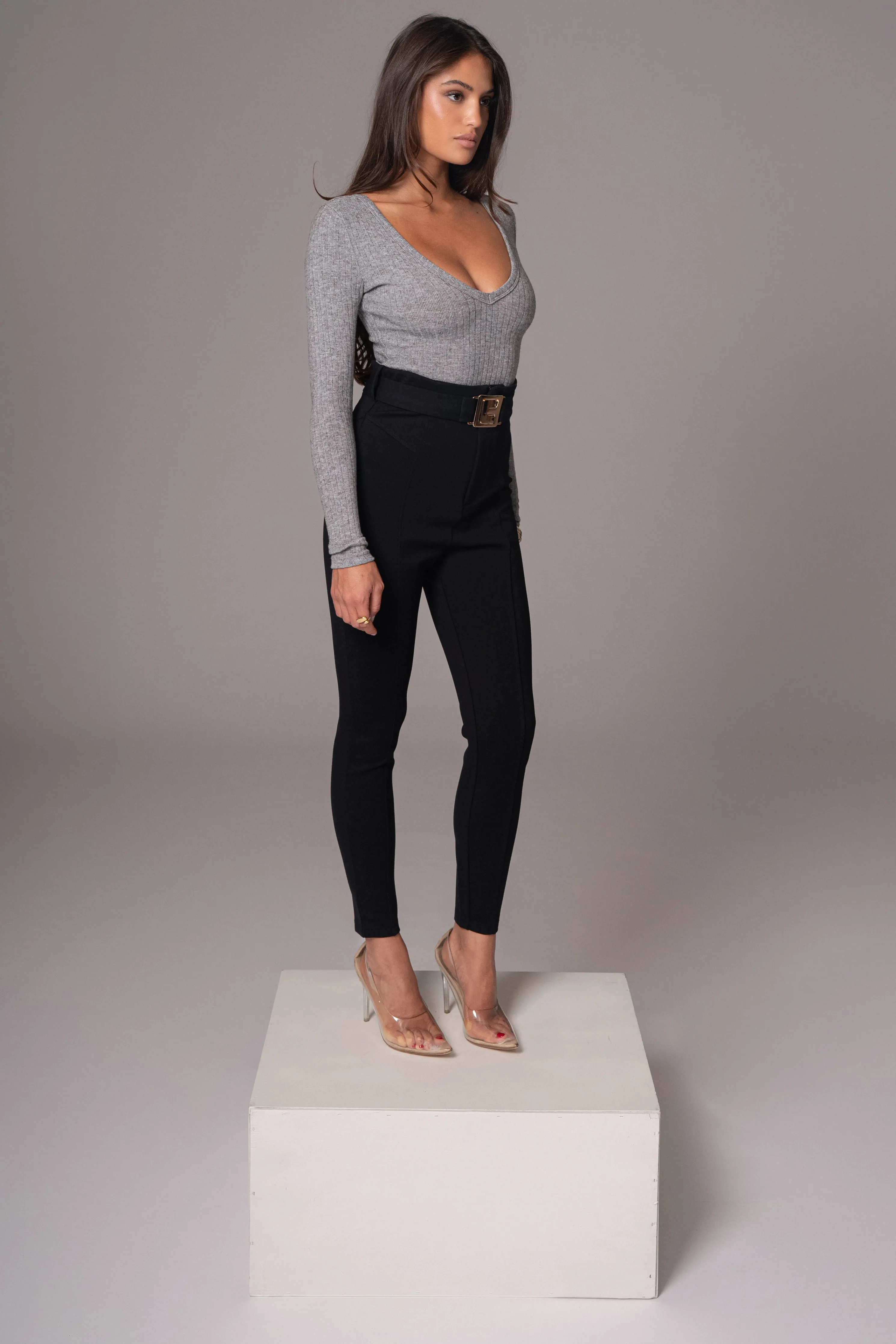 Heather Grey Pegasus Chain Bodysuit