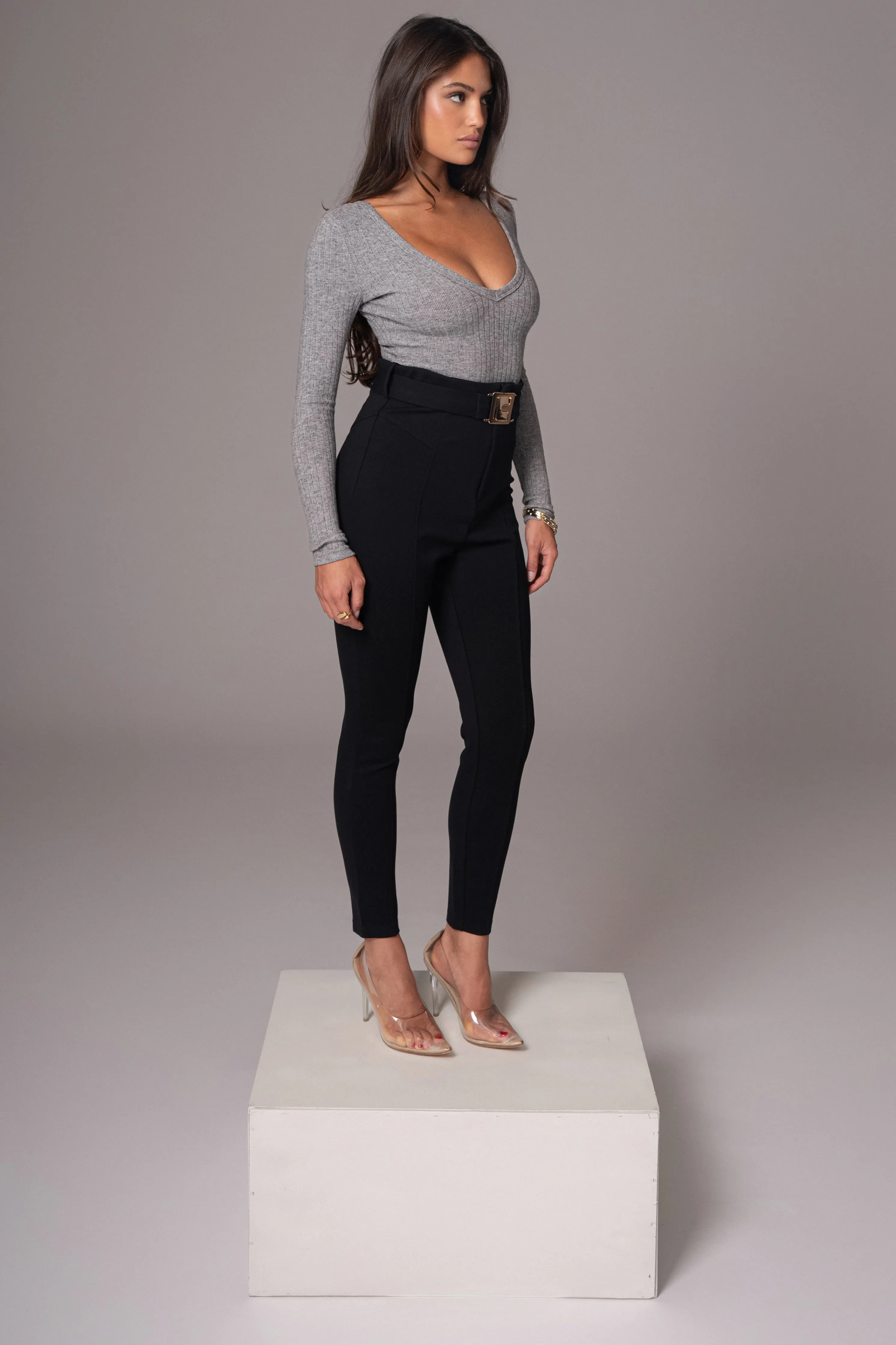 Heather Grey Pegasus Chain Bodysuit