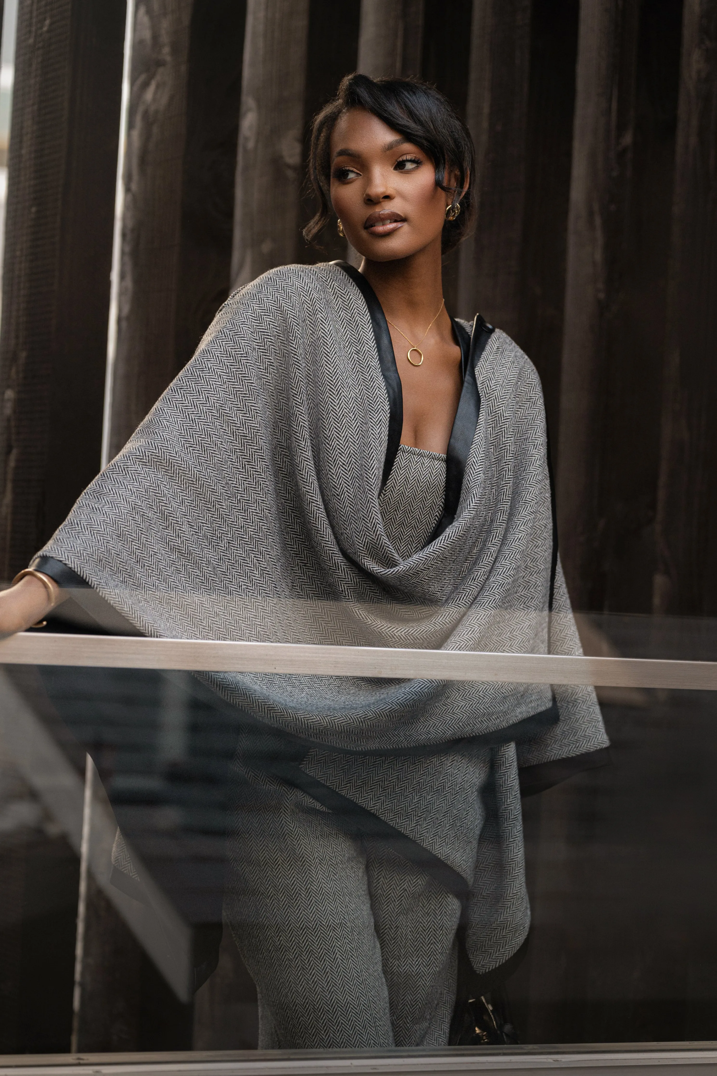 Herringbone Reversible Shawl