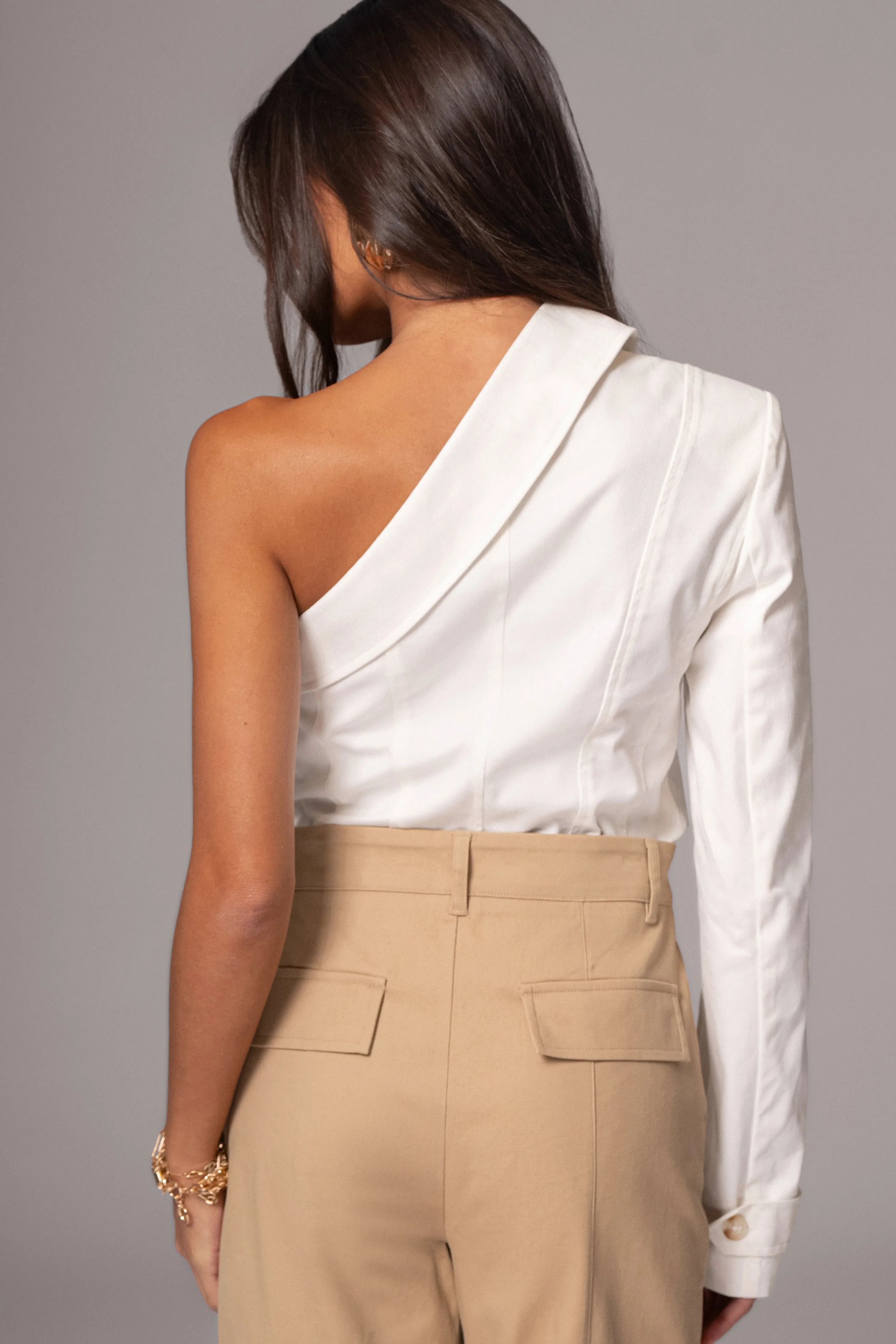 Ivory Amal One Shoulder Top