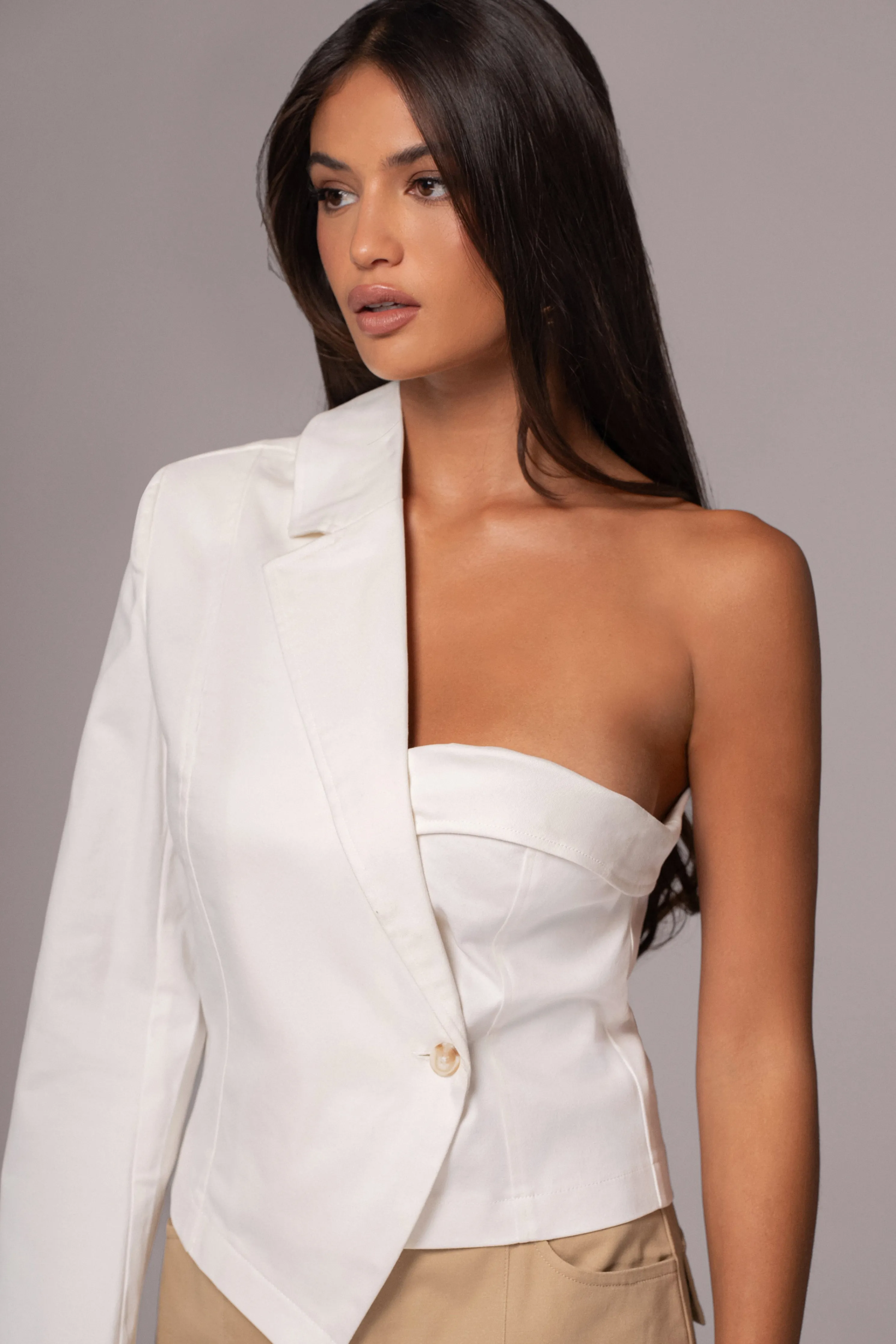 Ivory Amal One Shoulder Top