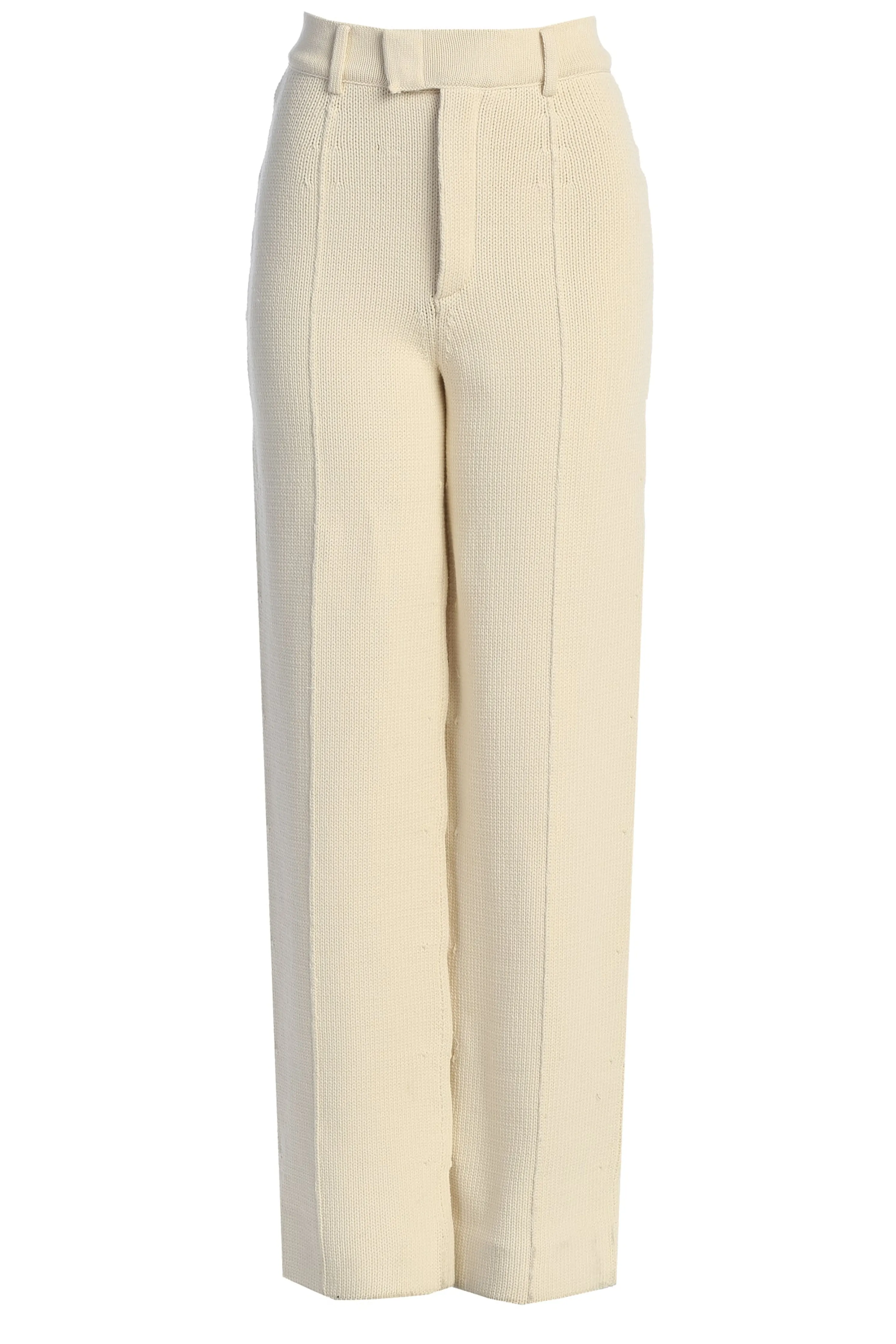 Ivory Back In Business Knit Trousers