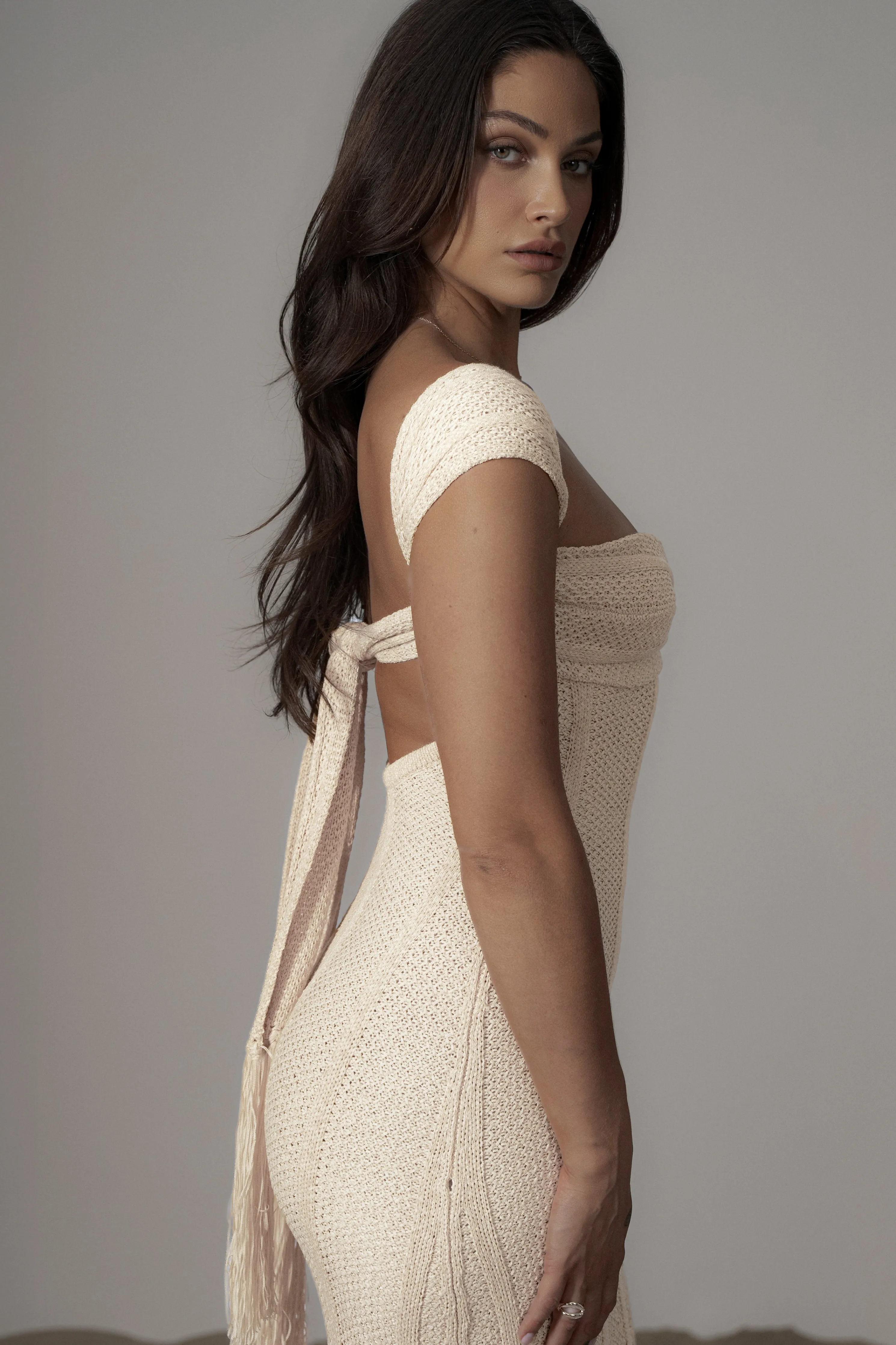 Ivory Blanca Strapless Maxi Dress