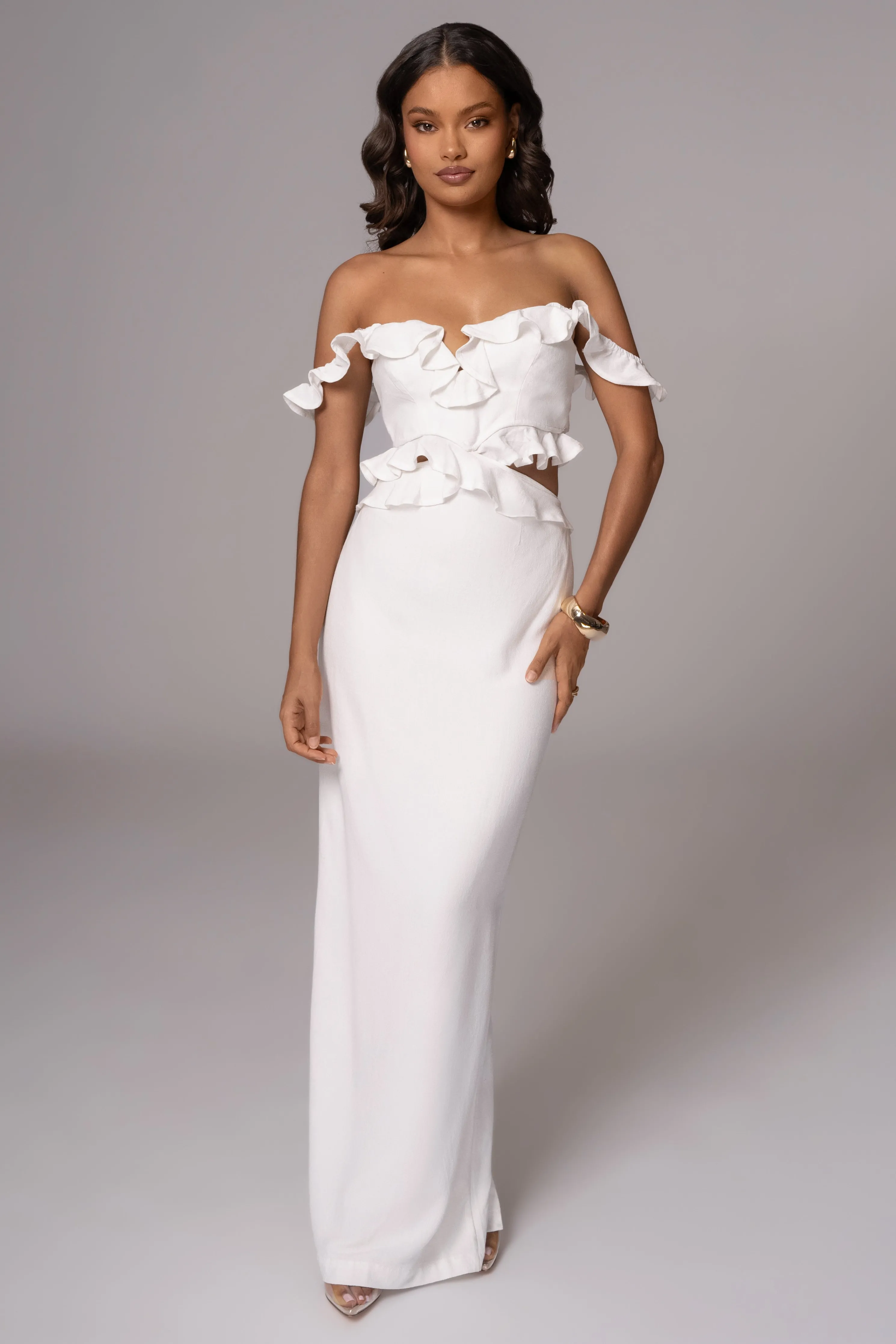 Ivory Brighter Days Linen Maxi Dress