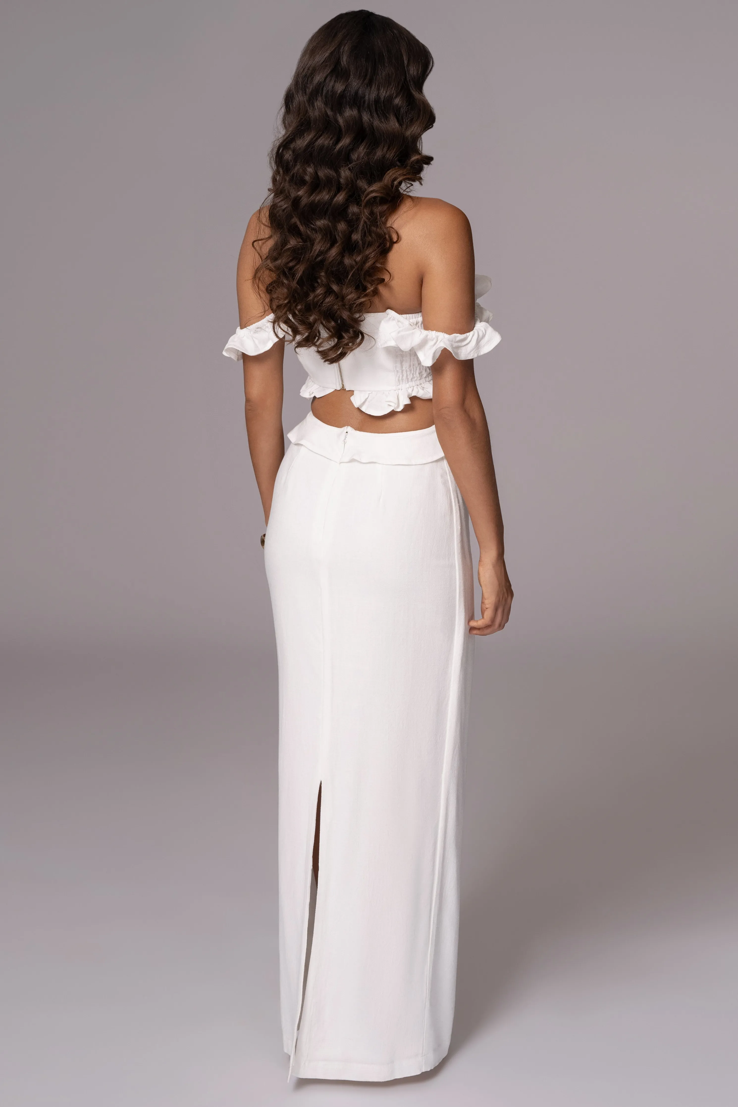 Ivory Brighter Days Linen Maxi Dress