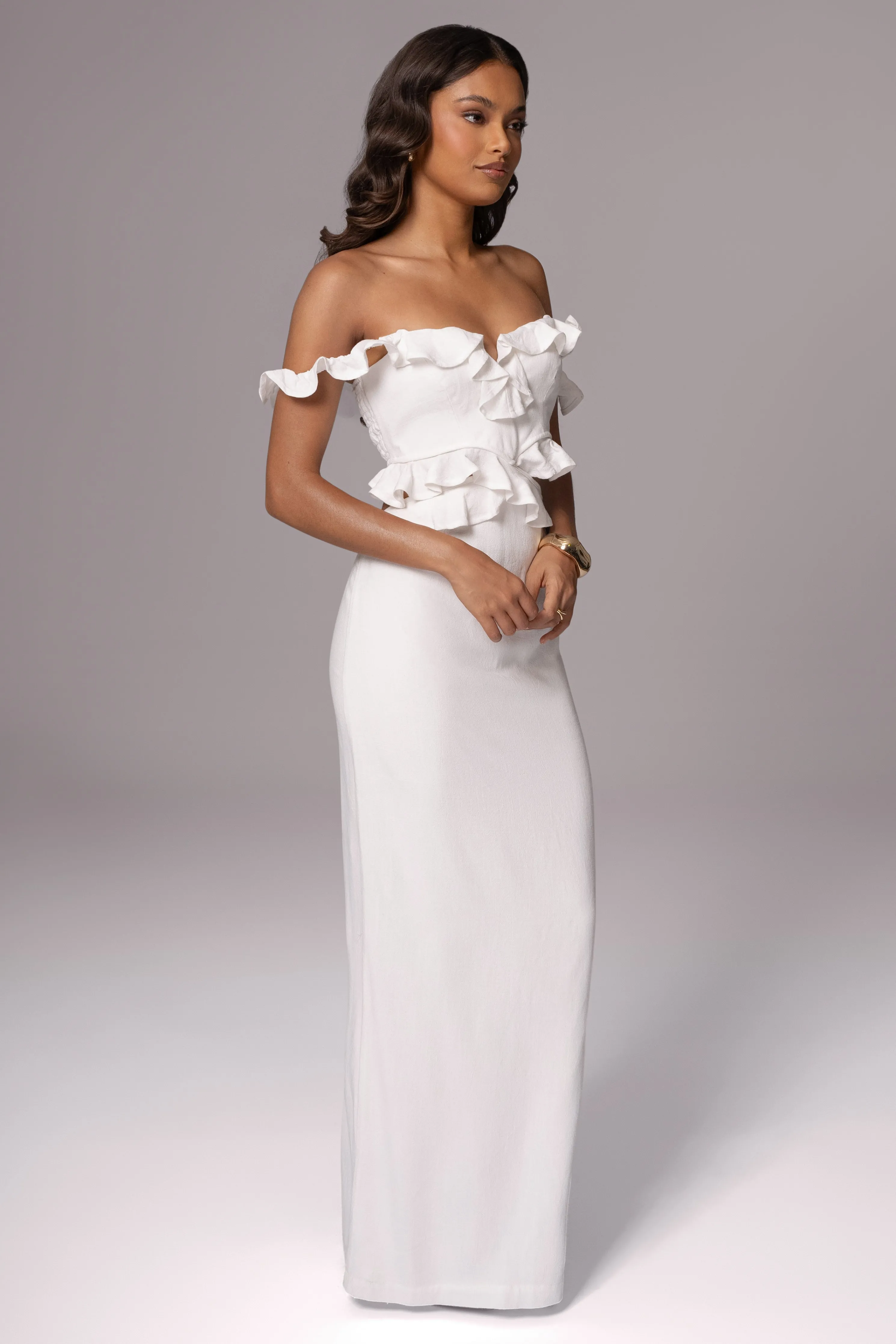 Ivory Brighter Days Linen Maxi Dress