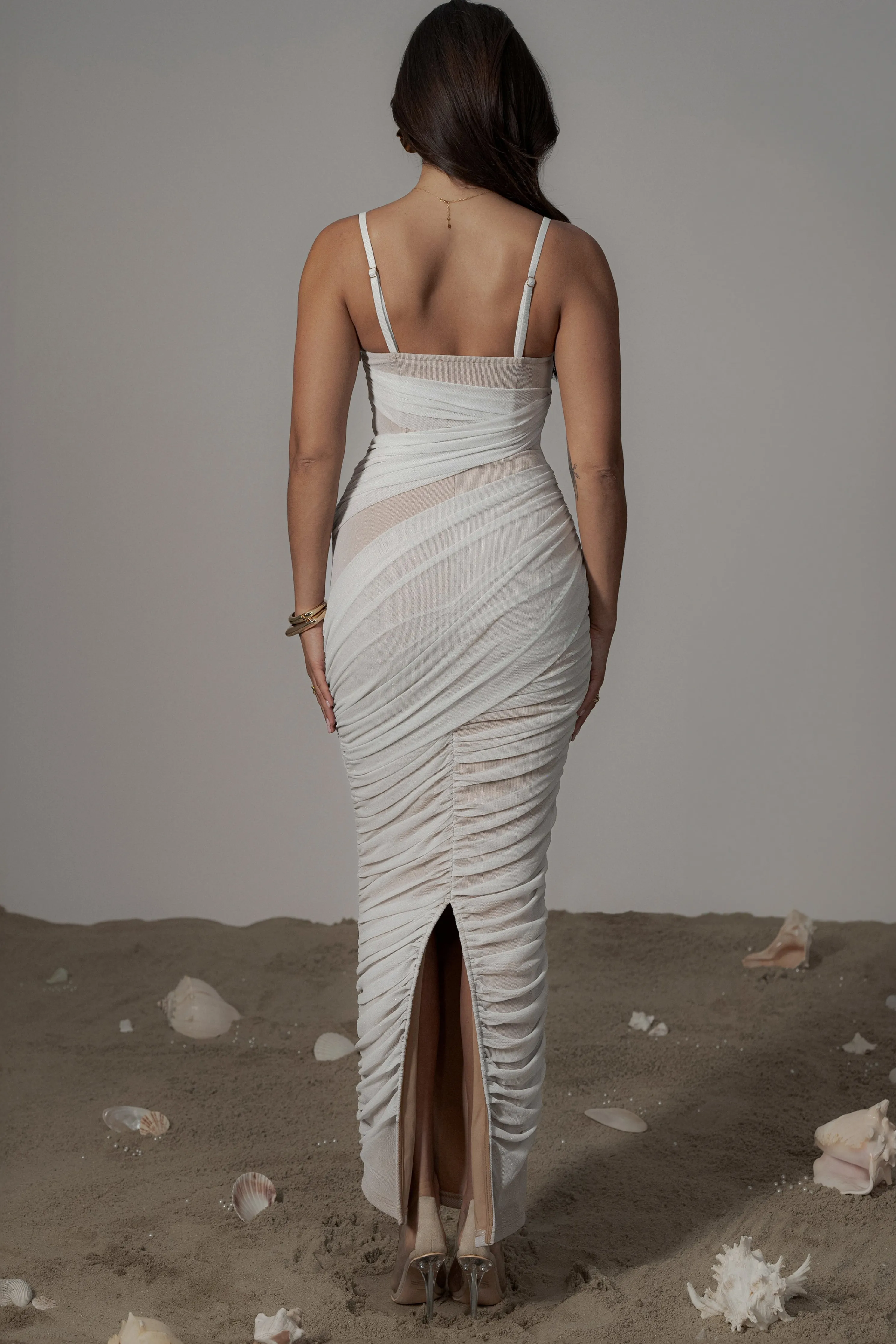 Ivory Catalina Lurex Knit Maxi Dress