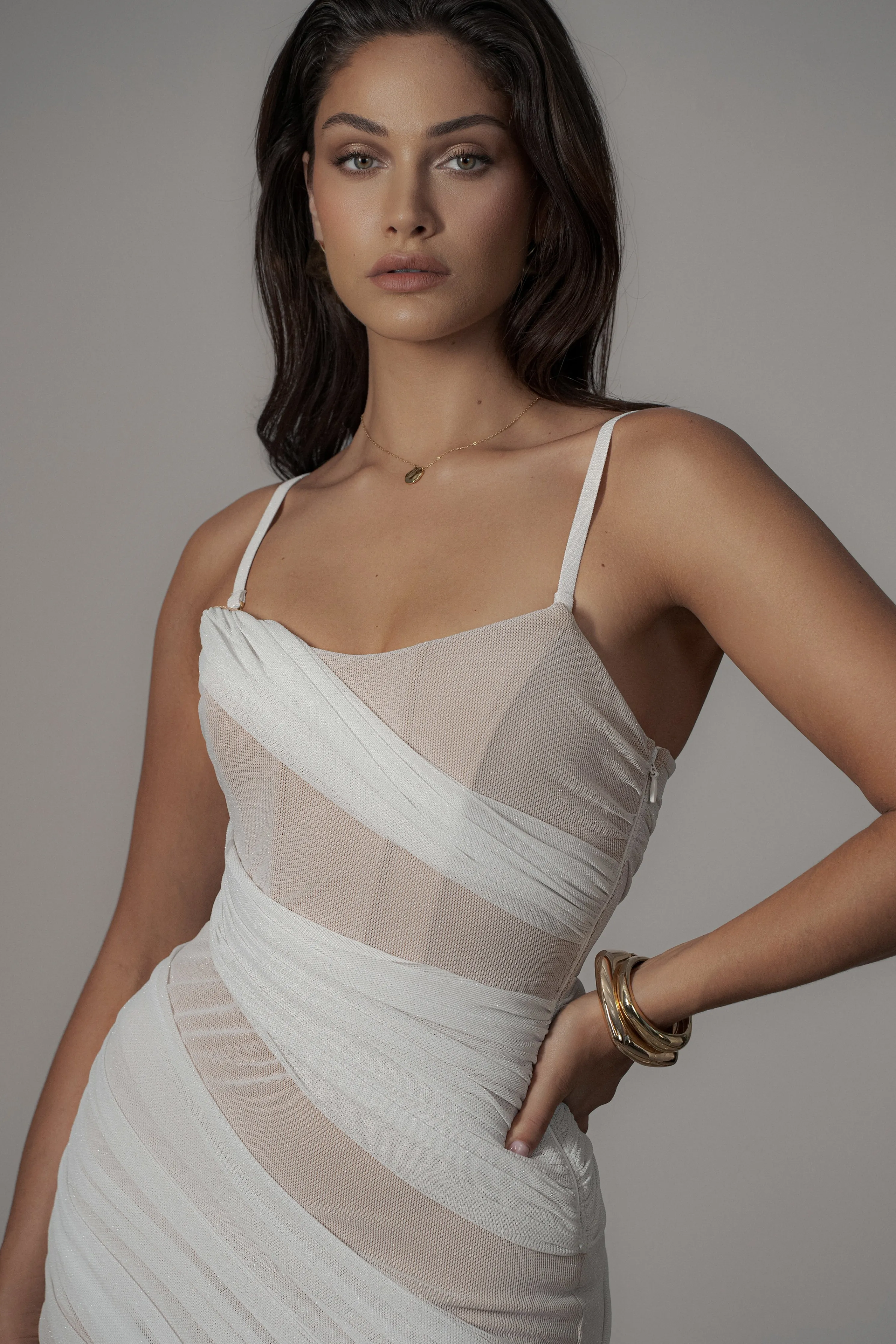 Ivory Catalina Lurex Knit Maxi Dress