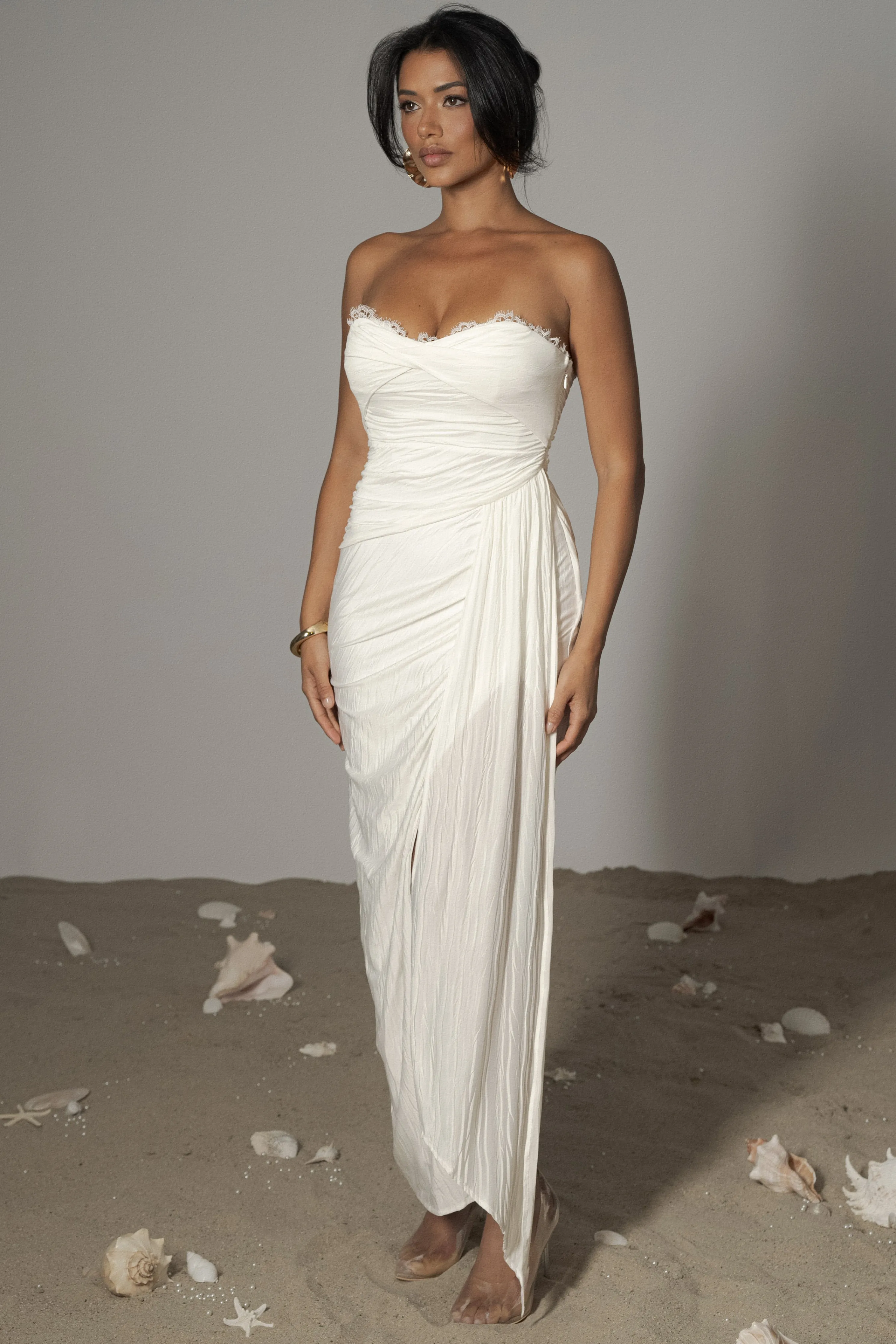 Ivory Celestial Drape Maxi Dress