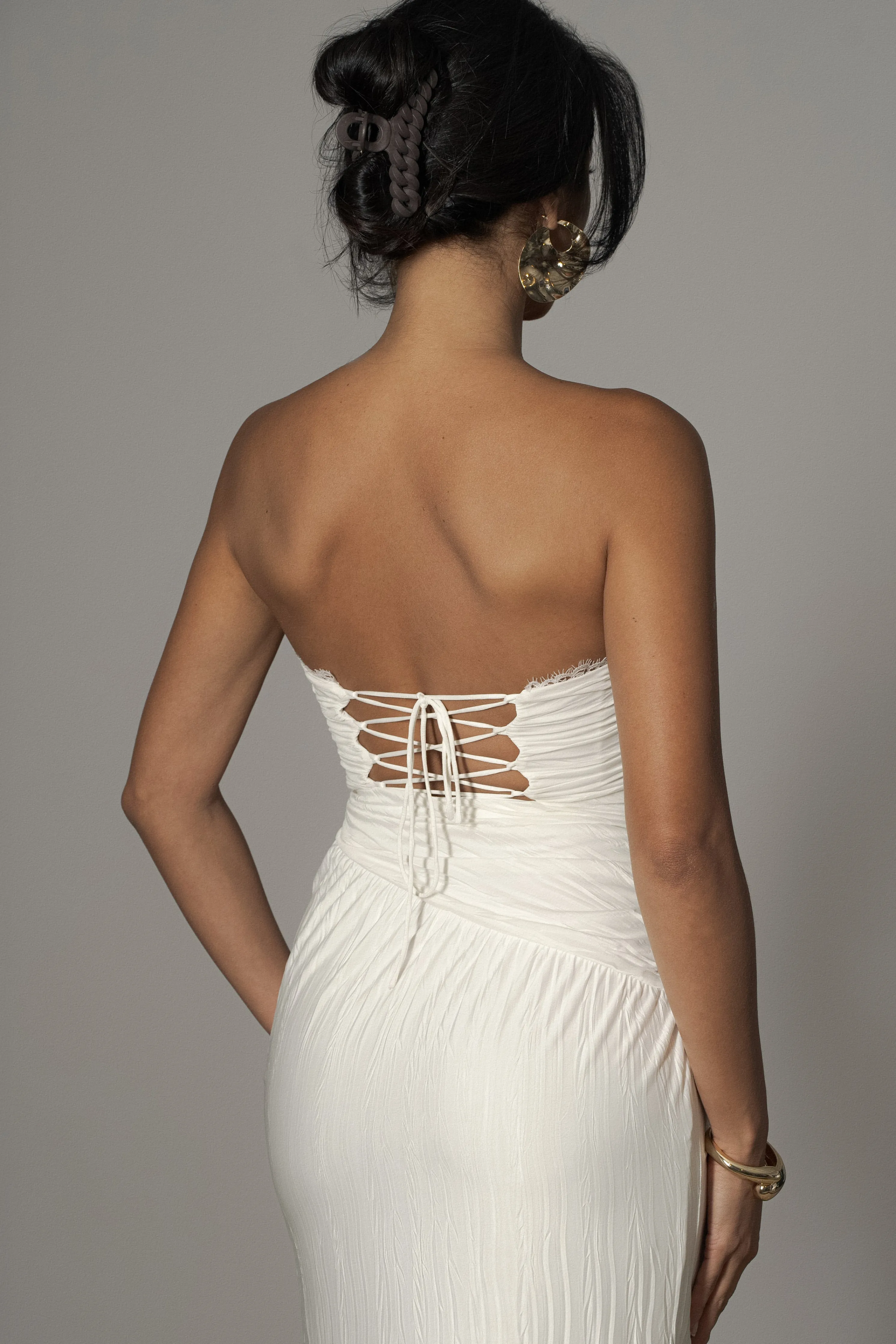 Ivory Celestial Drape Maxi Dress