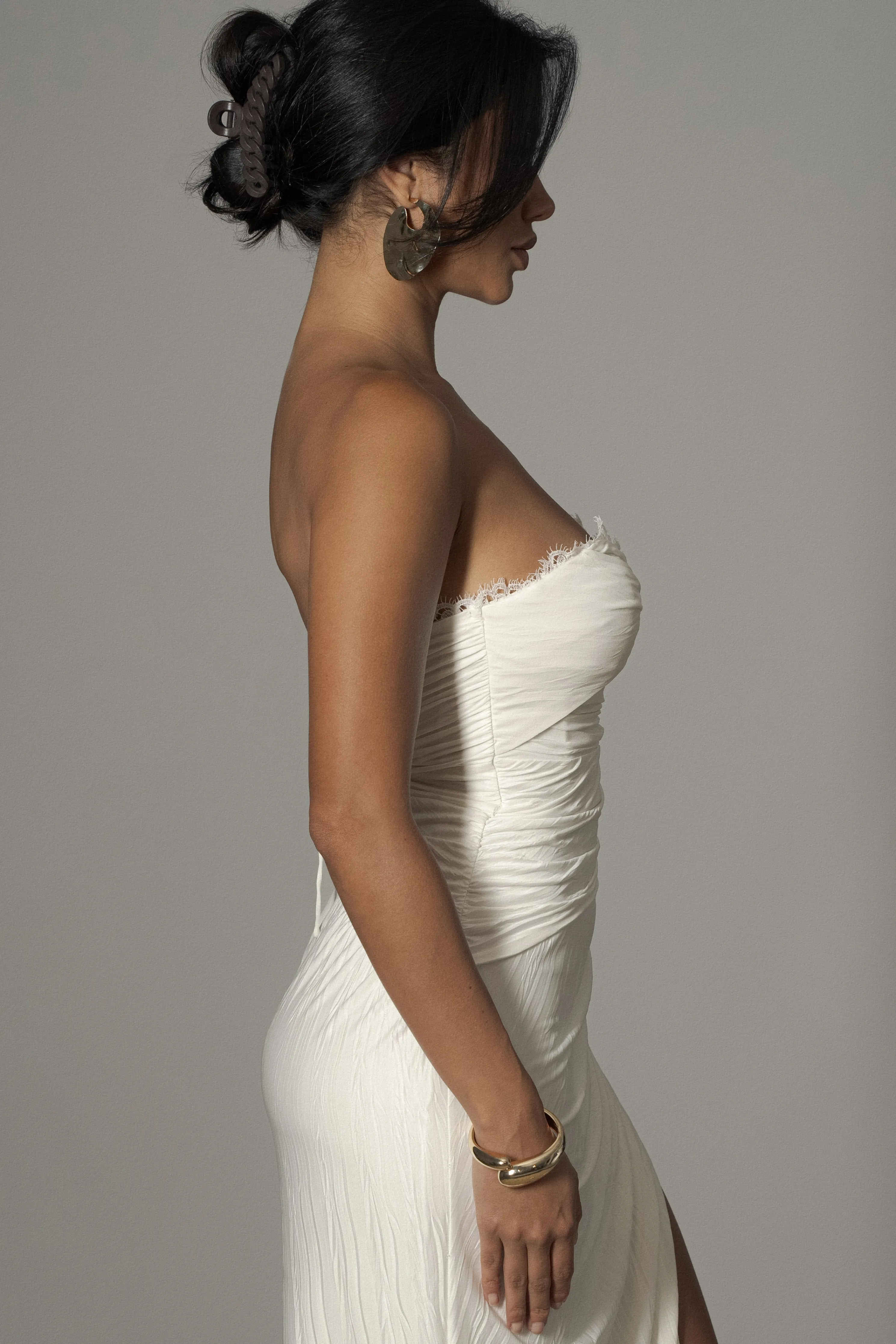 Ivory Celestial Drape Maxi Dress