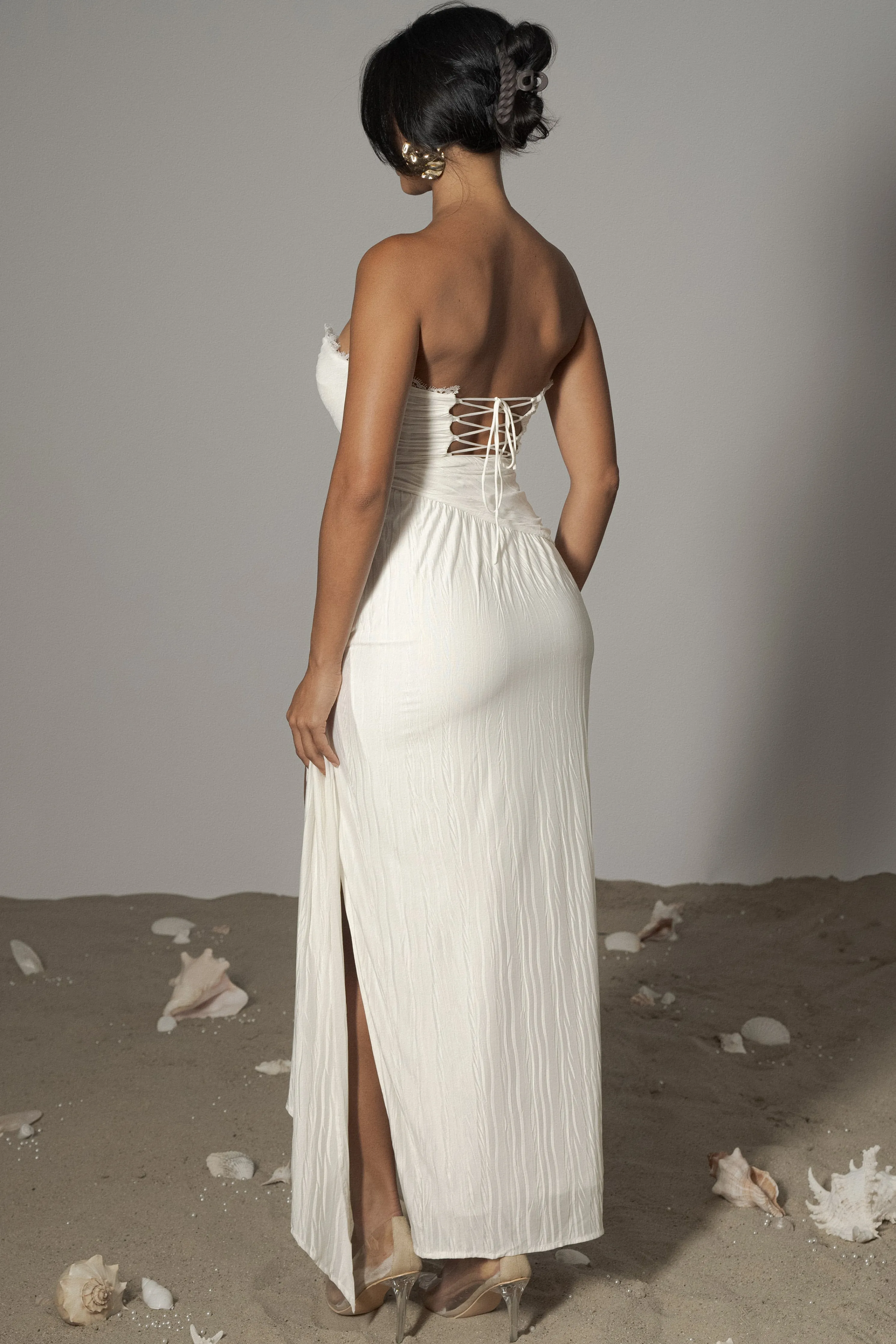 Ivory Celestial Drape Maxi Dress