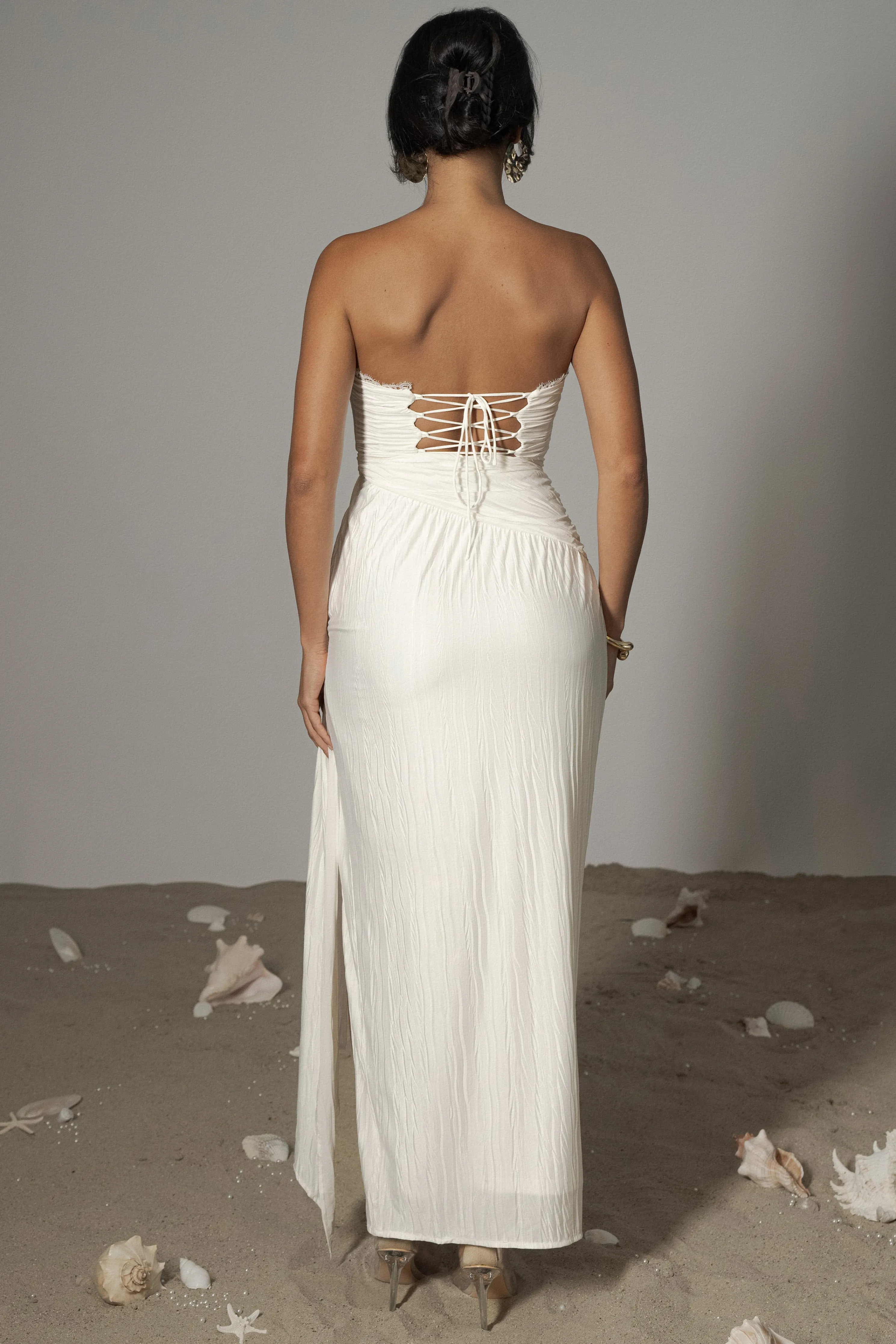 Ivory Celestial Drape Maxi Dress