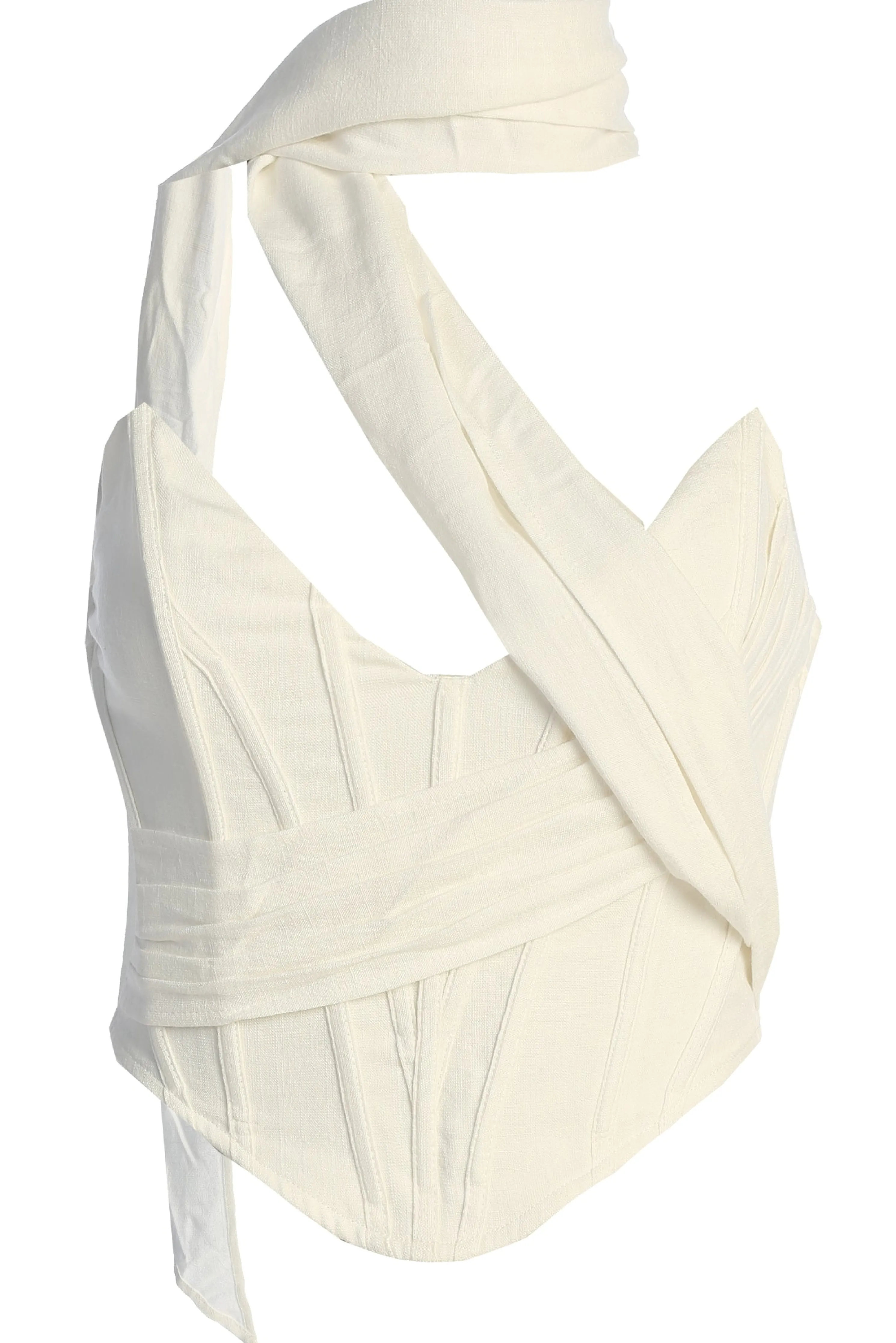Ivory Coastal Bliss Linen Bustier