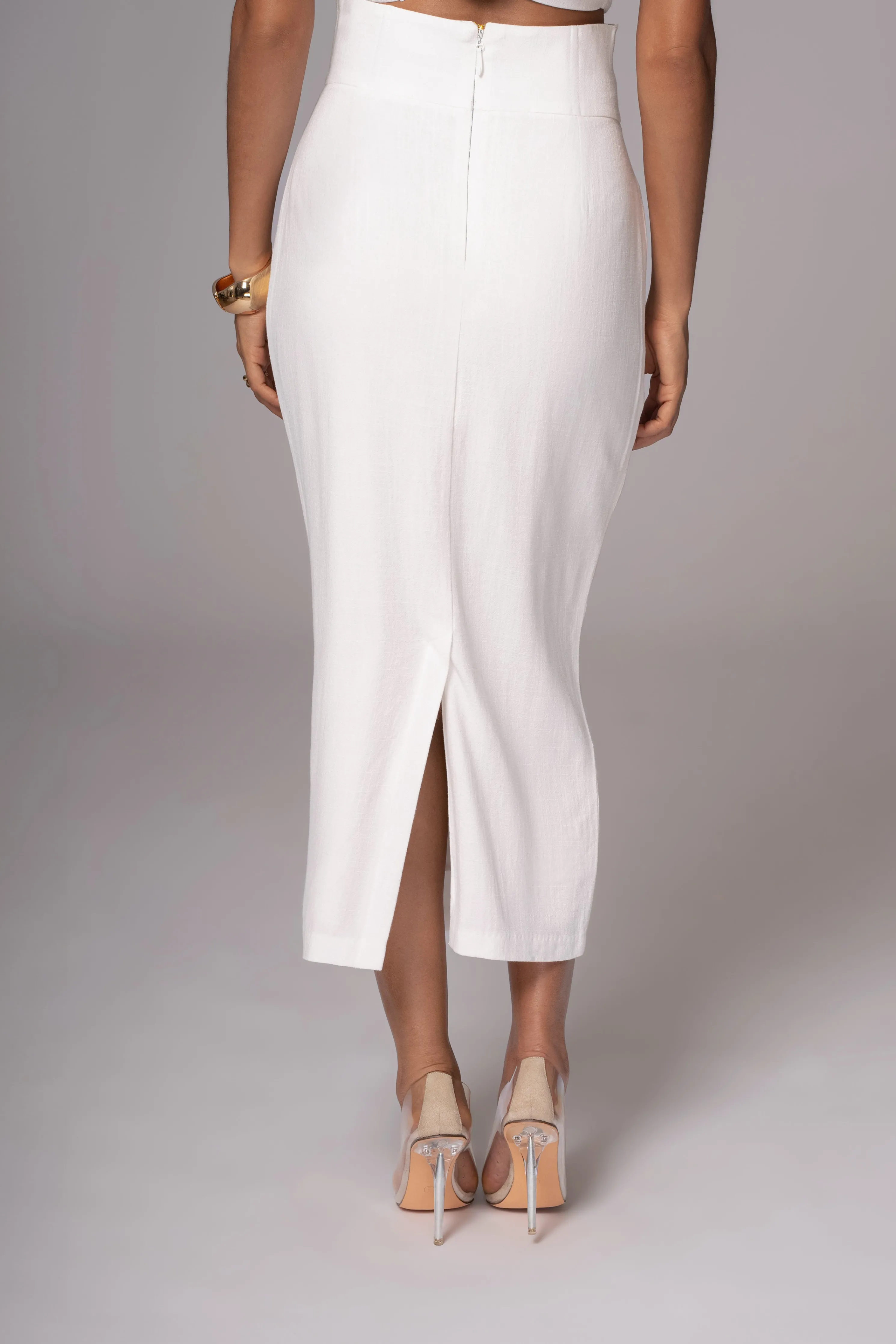 Ivory Coastland Linen Skirt