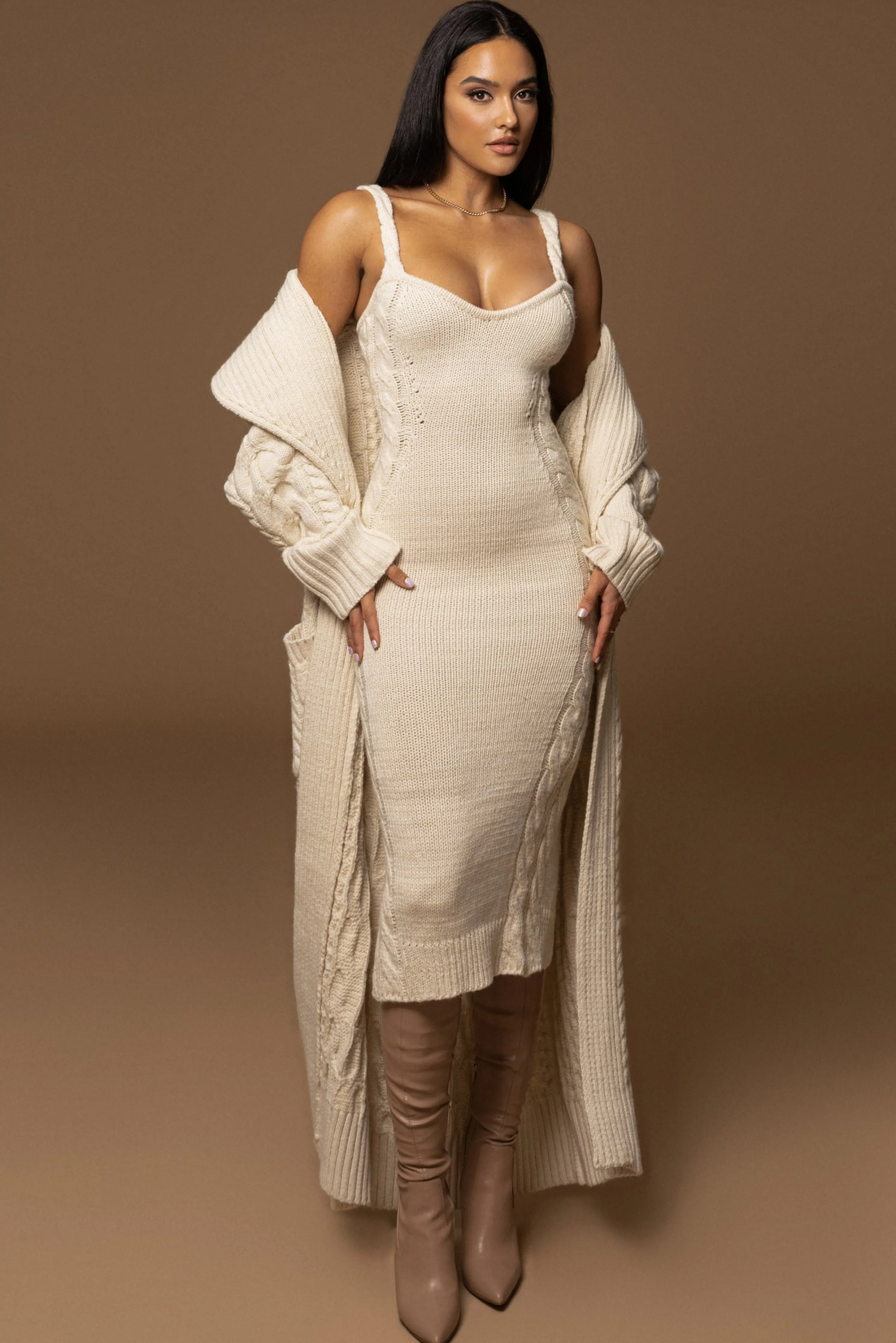 Ivory Daria Sweater Knit Dress