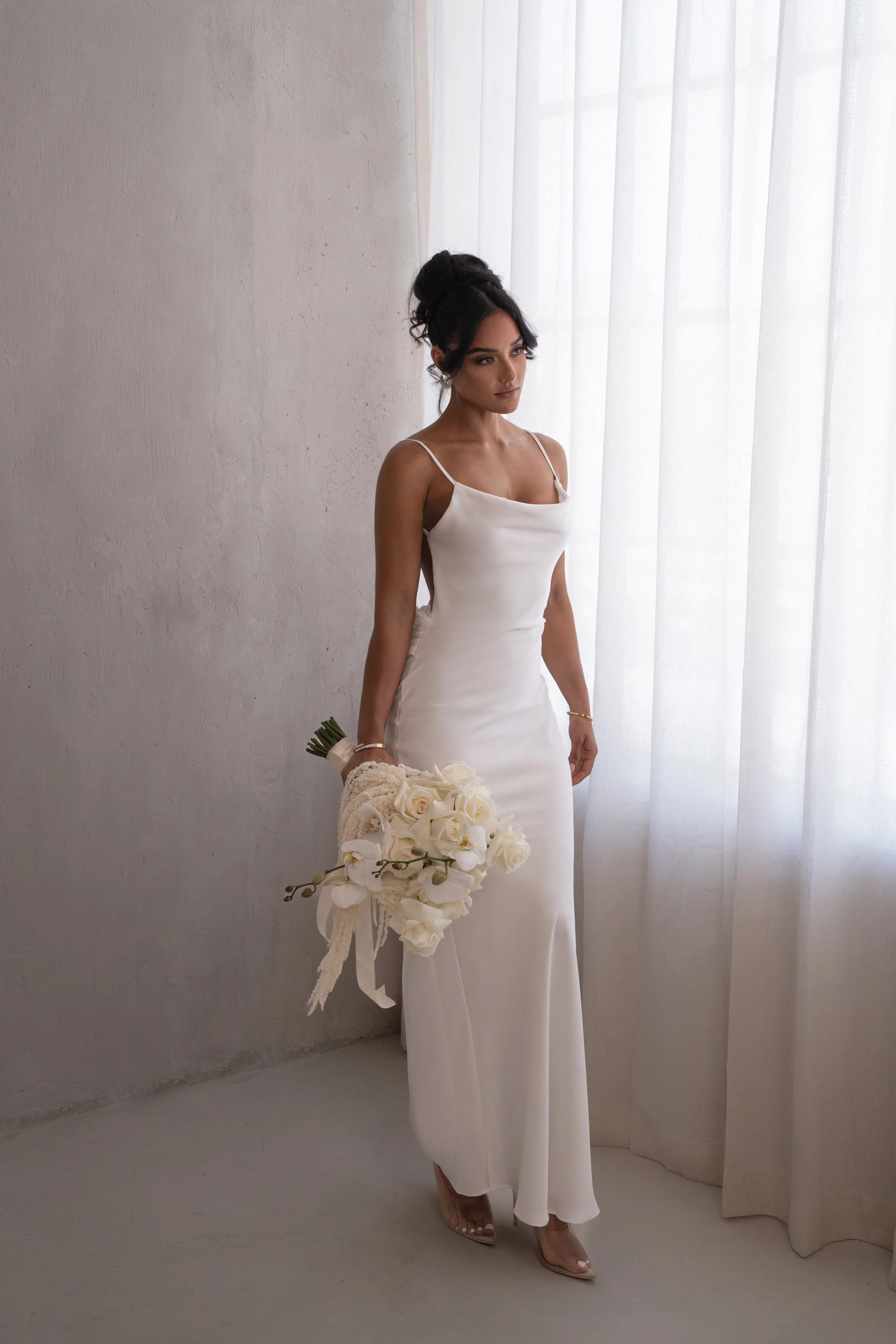 Ivory Down The Aisle Satin Gown