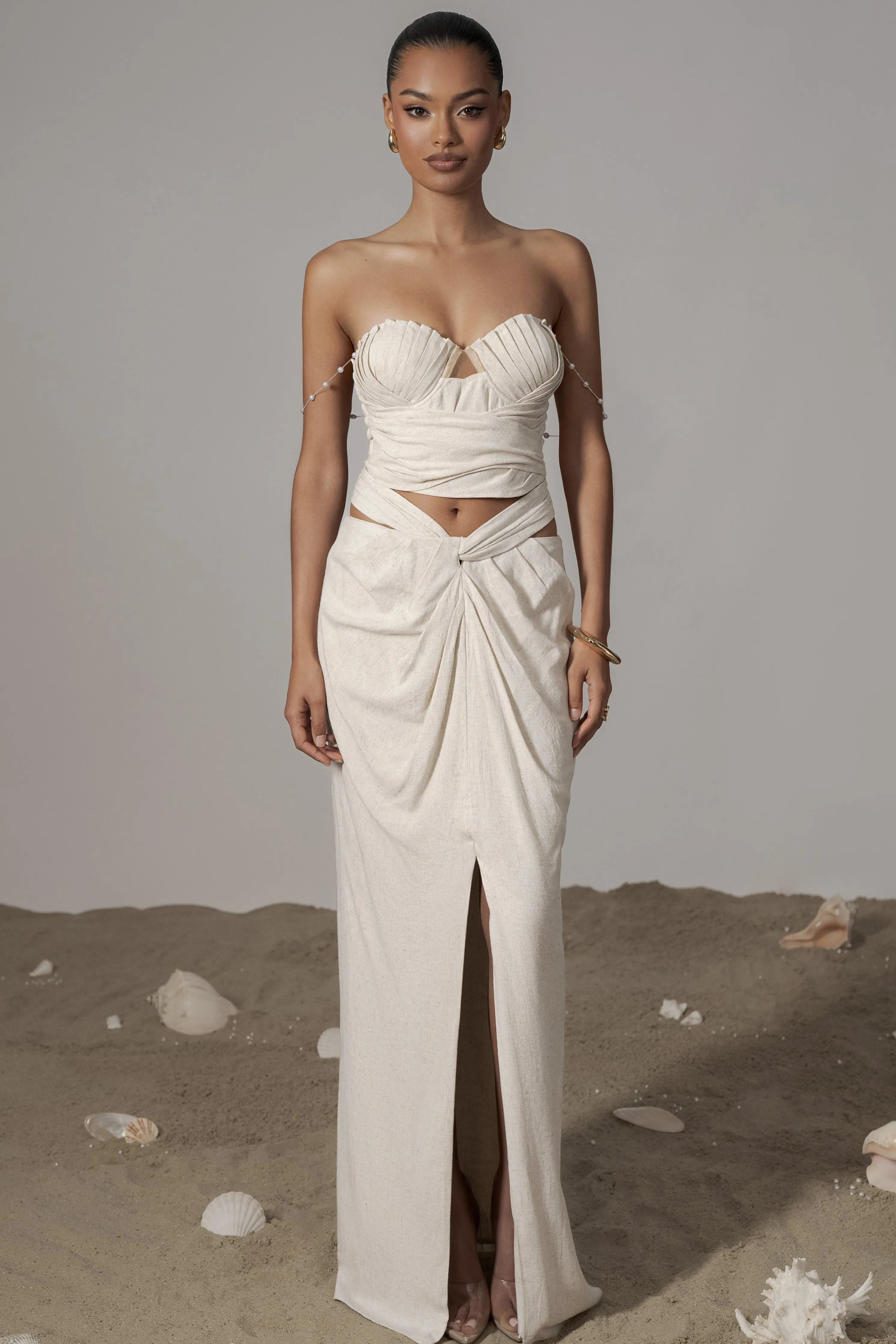 Ivory Dreamland Linen Skirt