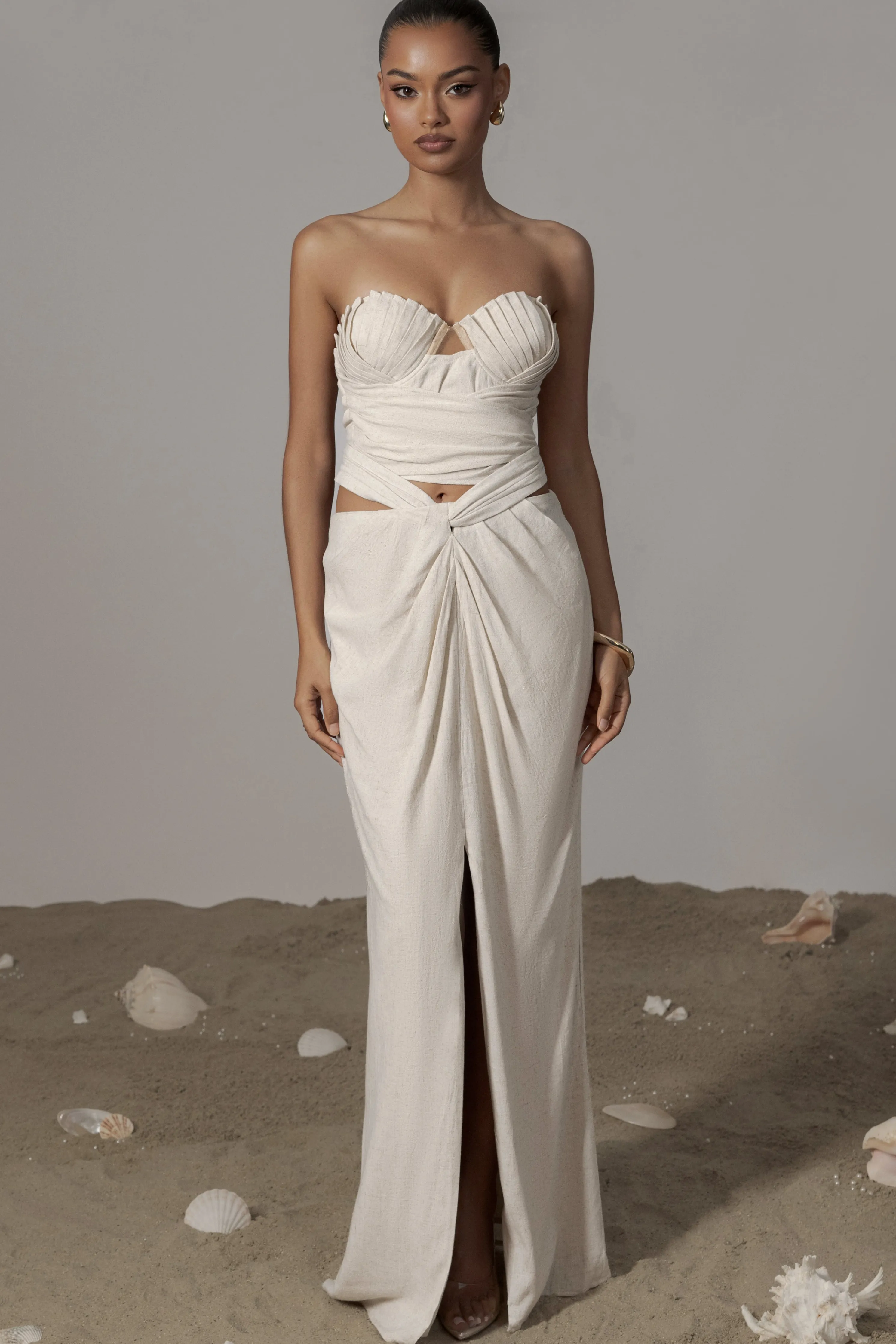 Ivory Dreamland Linen Skirt