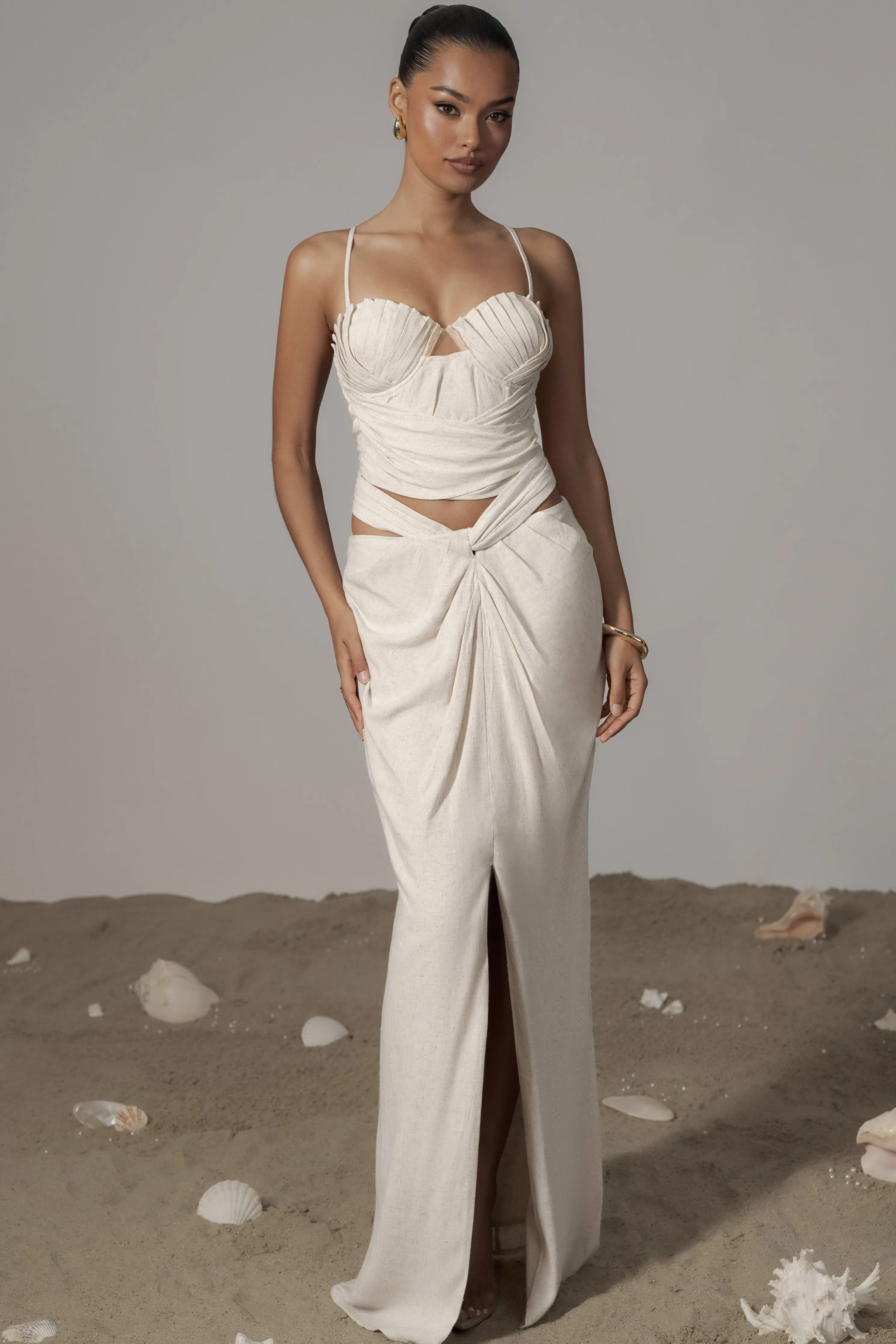 Ivory Dreamland Linen Skirt