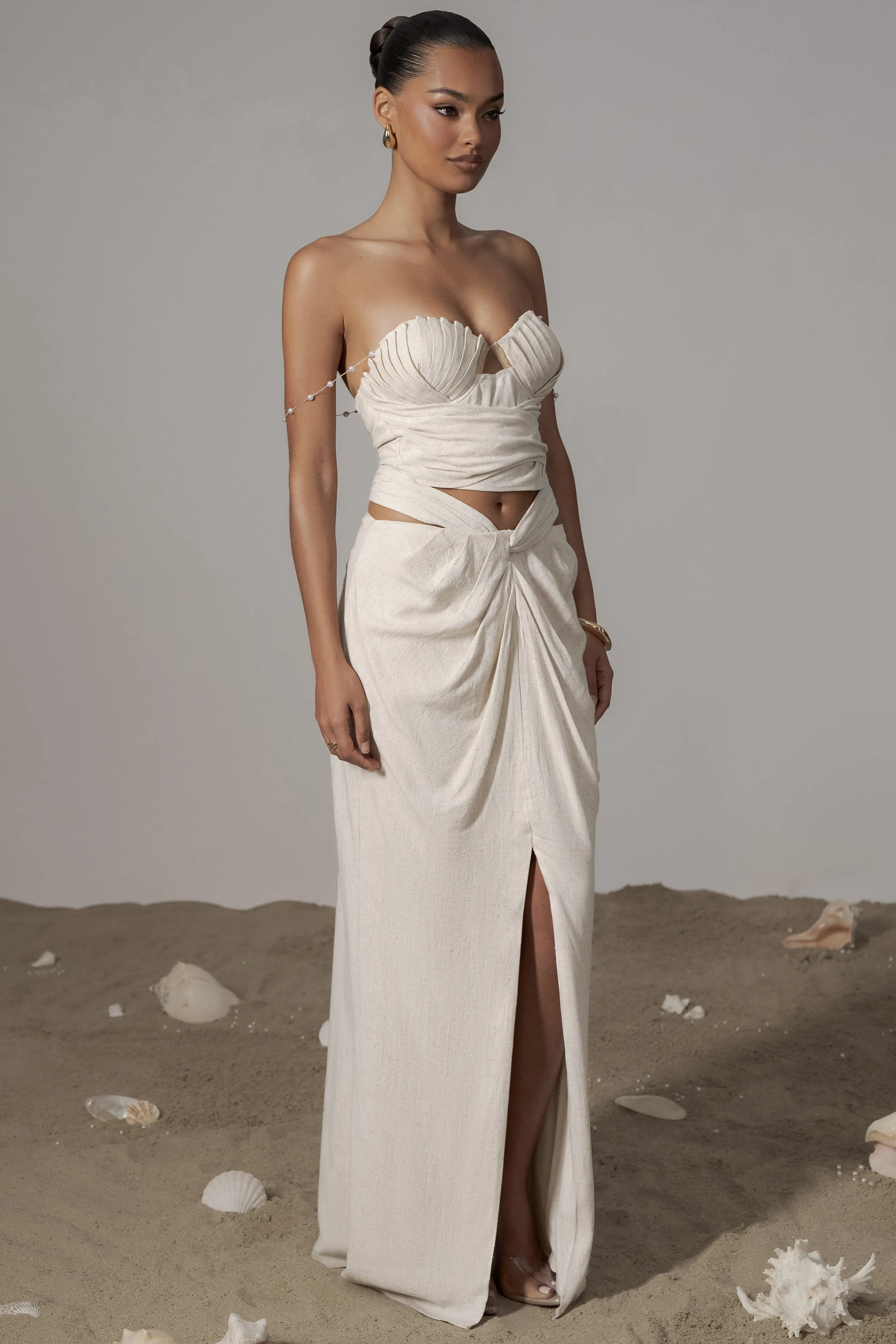 Ivory Dreamland Linen Skirt