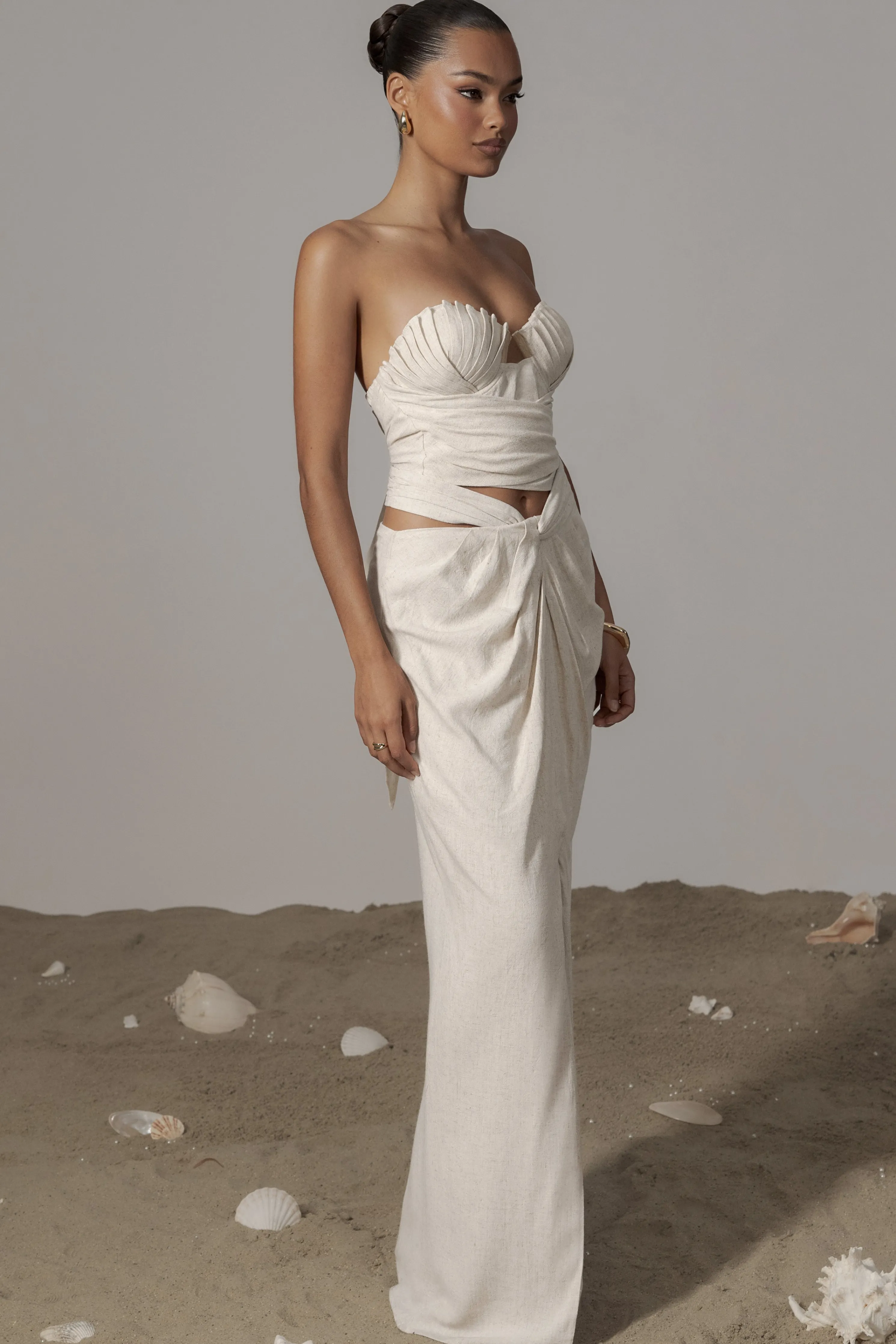 Ivory Dreamland Linen Skirt