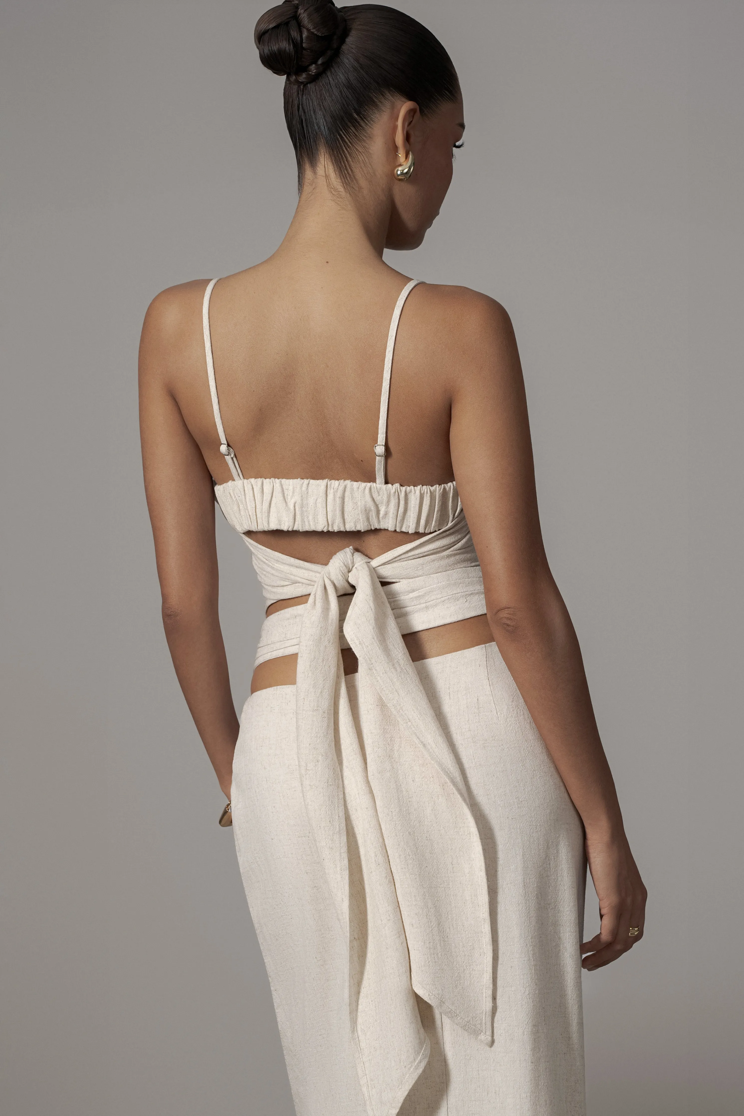 Ivory Dreamland Linen Skirt