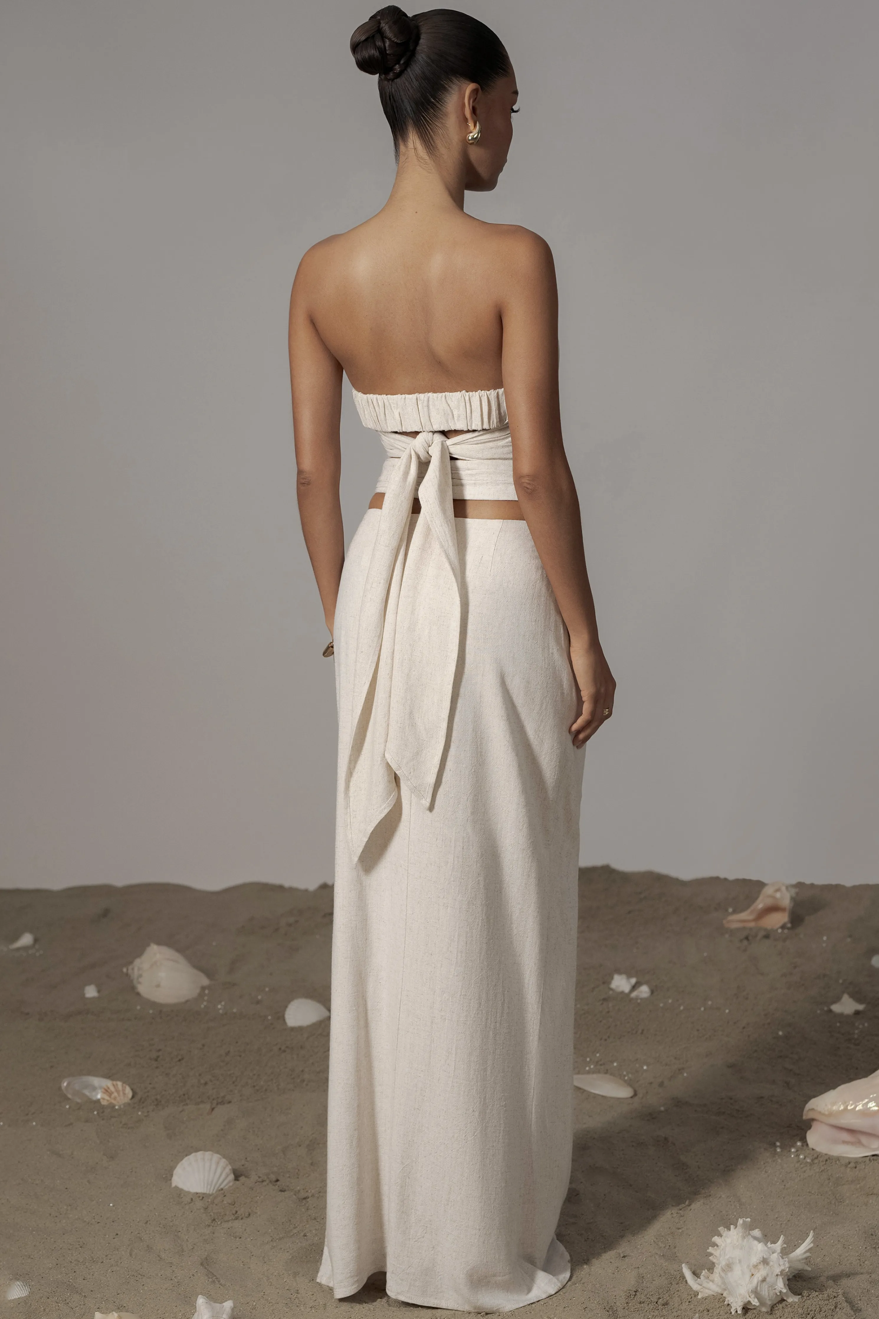 Ivory Dreamland Linen Skirt