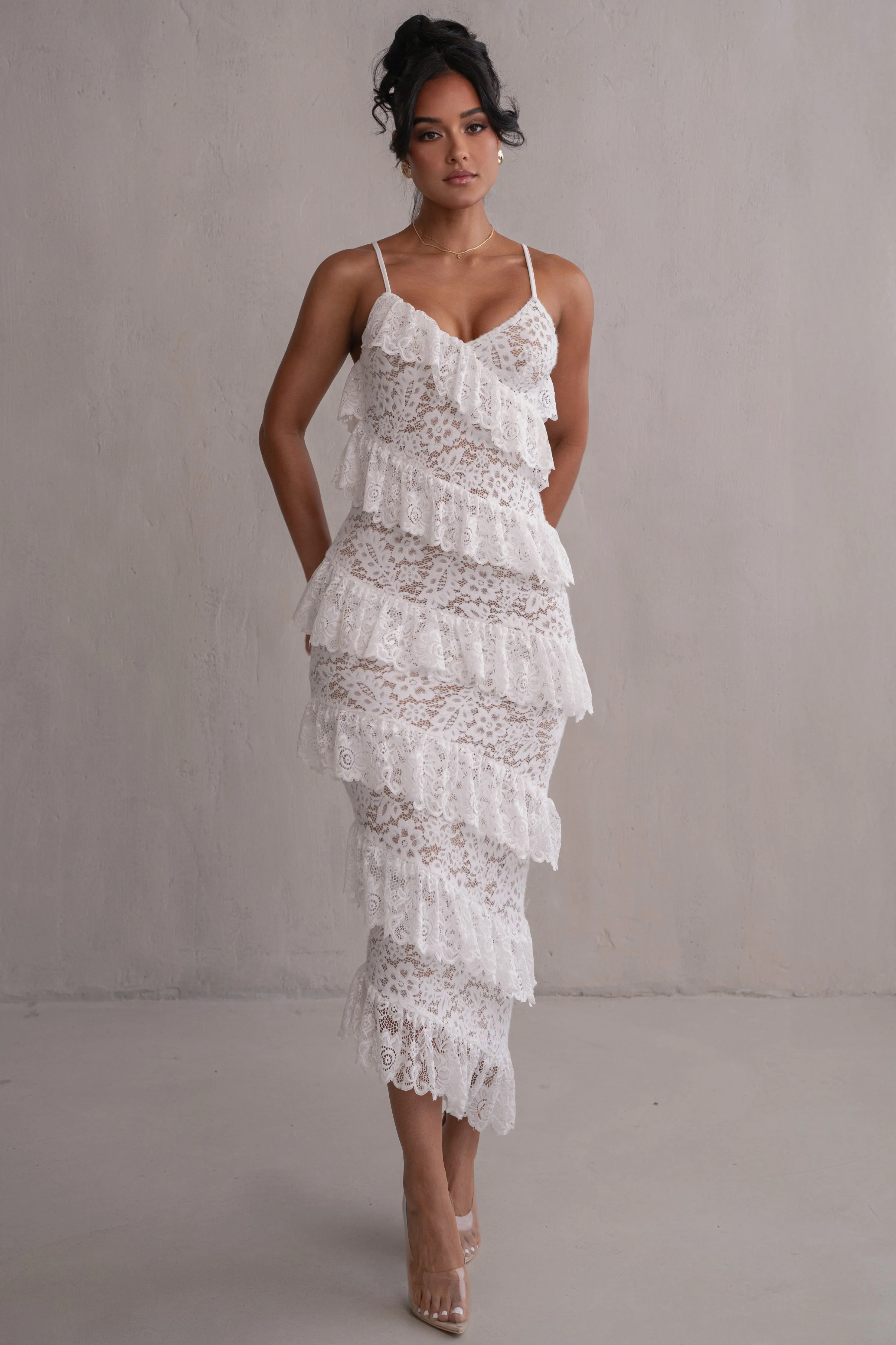 Ivory Feeling Of Forever Ruffle Dress