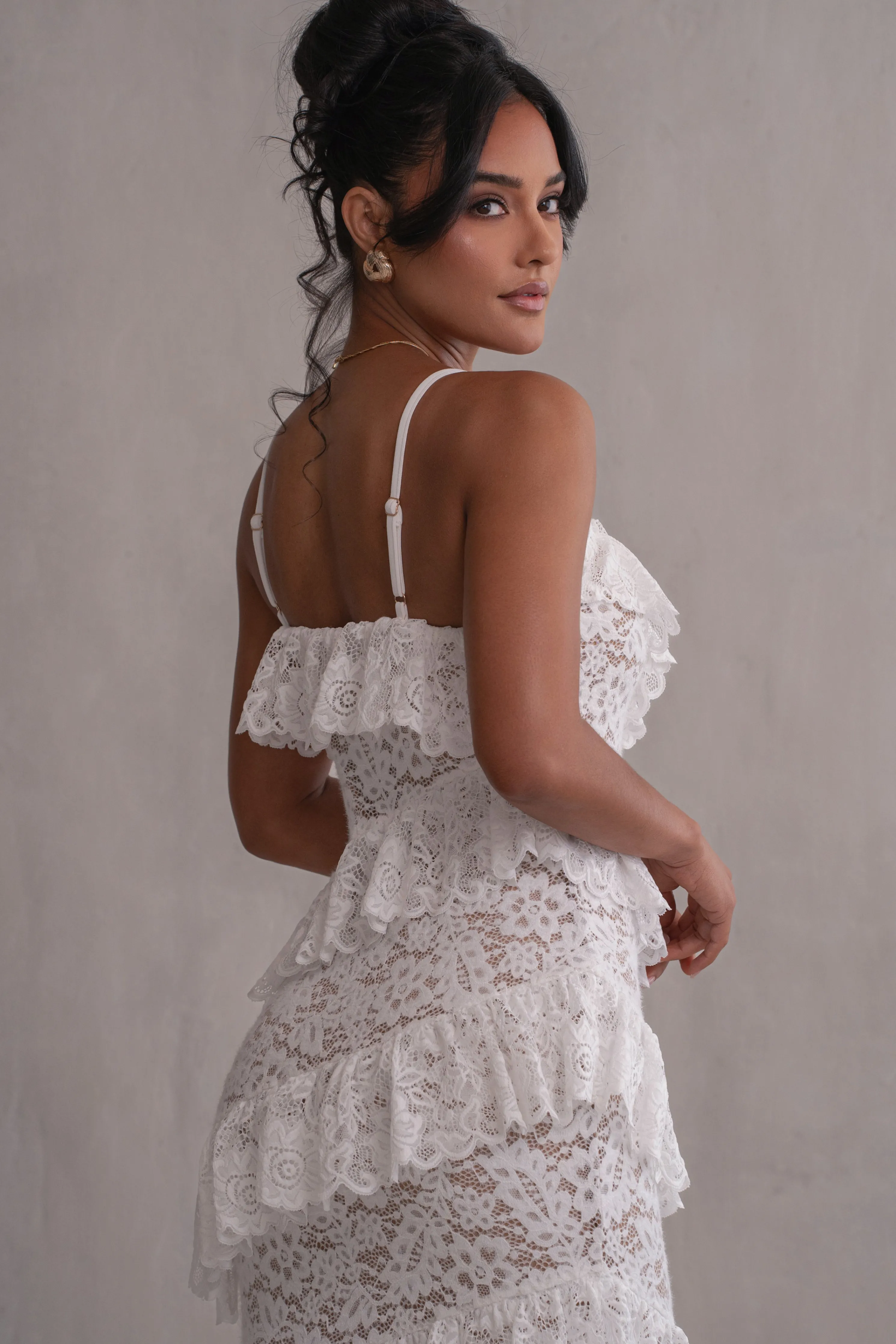 Ivory Feeling Of Forever Ruffle Dress