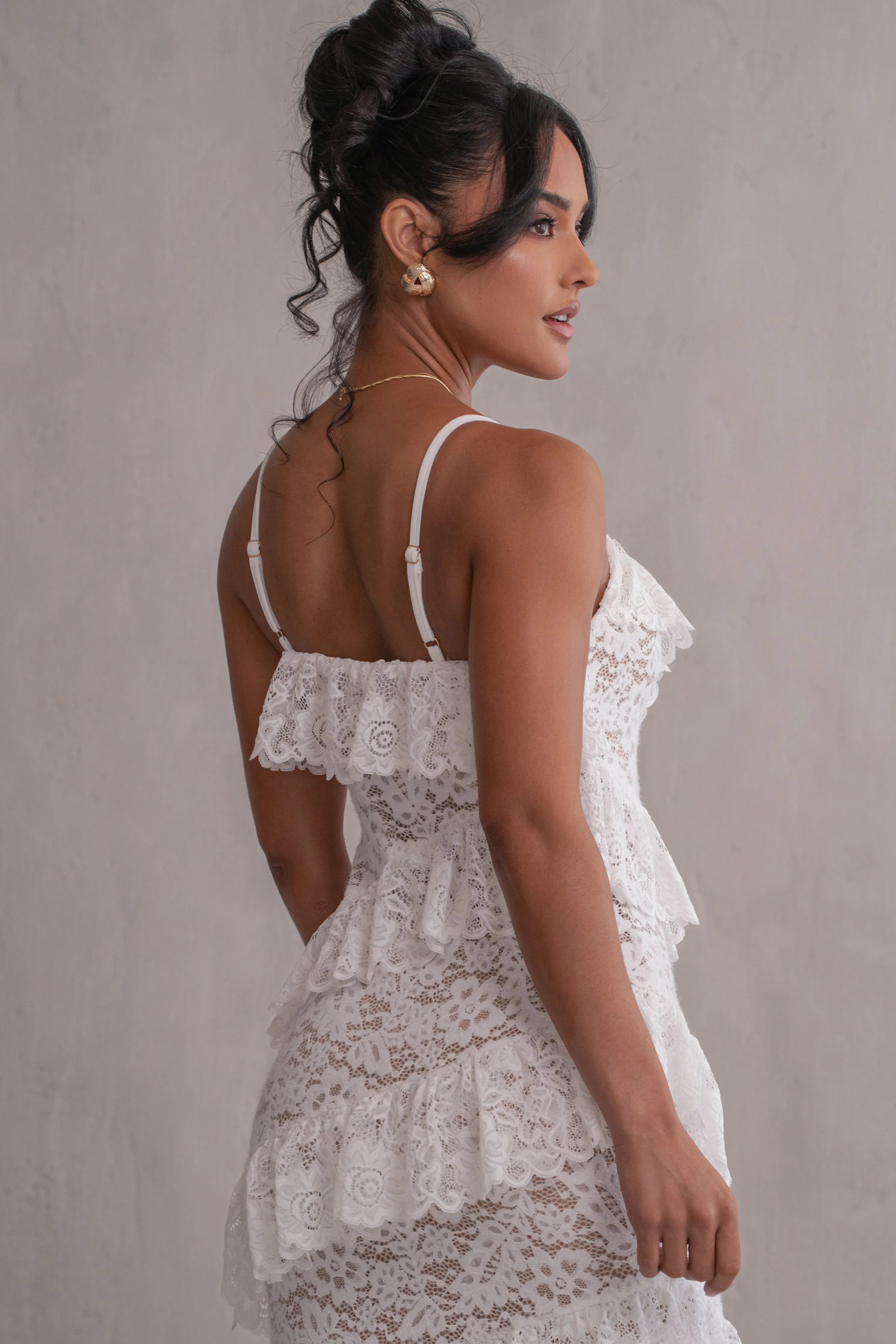 Ivory Feeling Of Forever Ruffle Dress