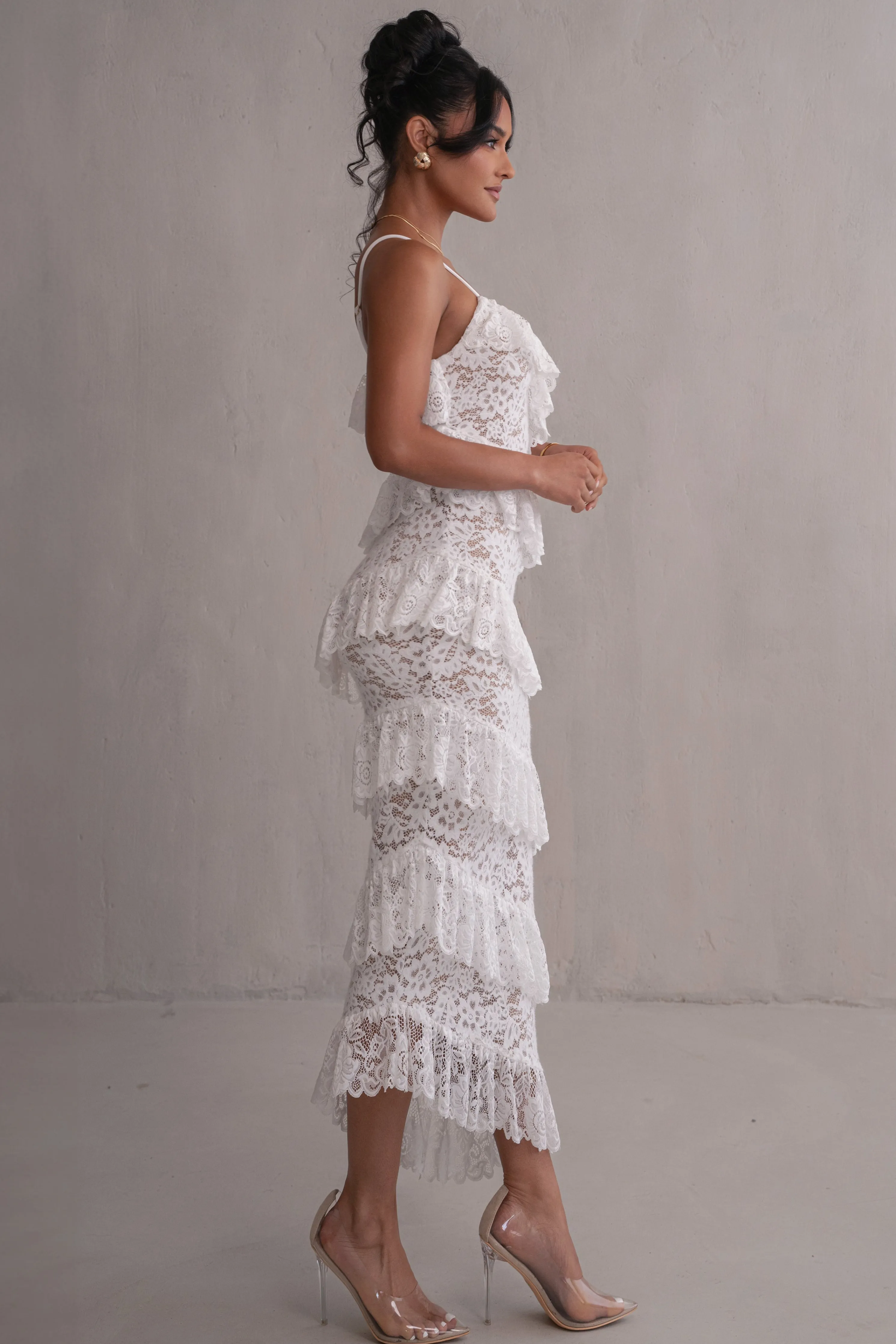 Ivory Feeling Of Forever Ruffle Dress