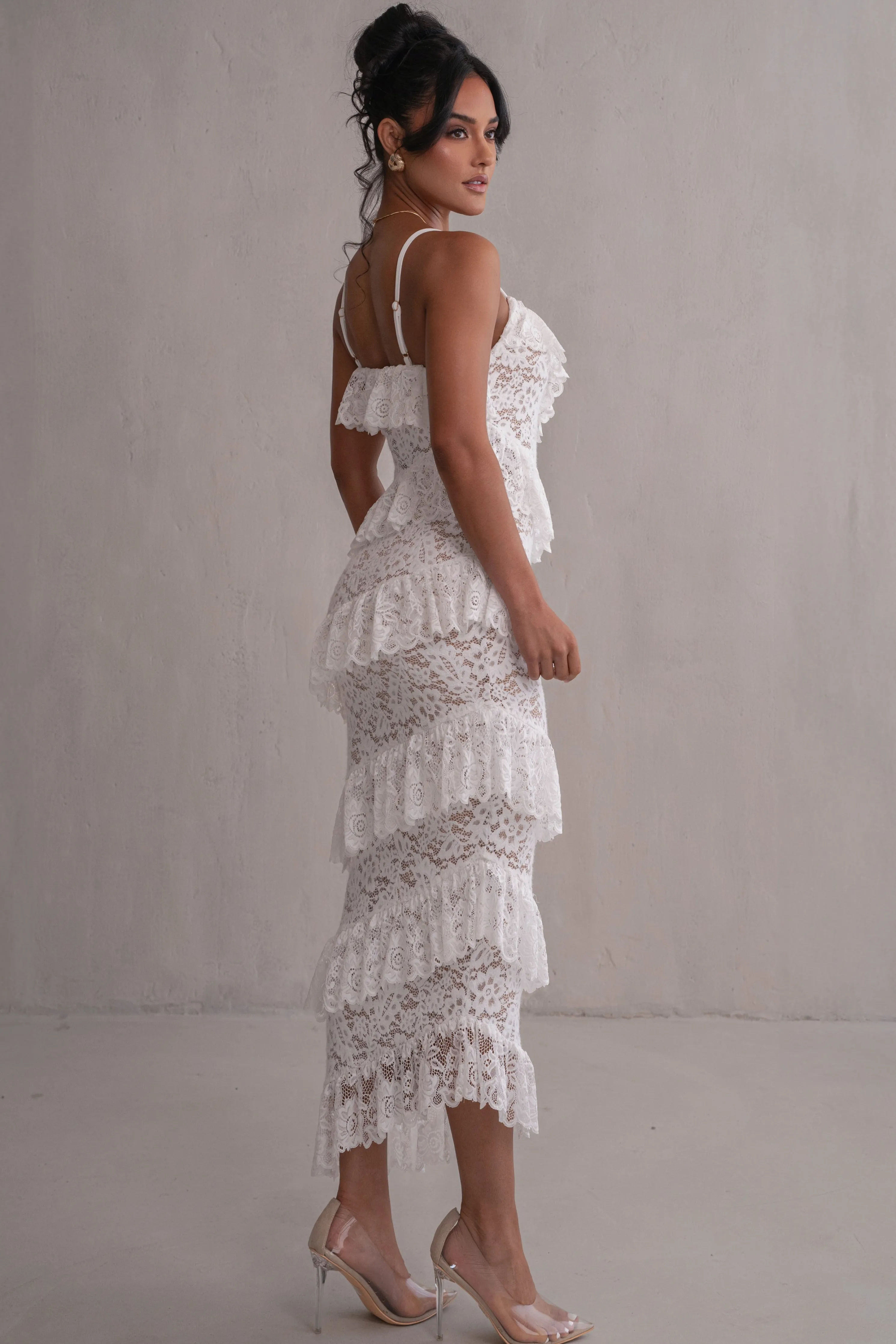 Ivory Feeling Of Forever Ruffle Dress