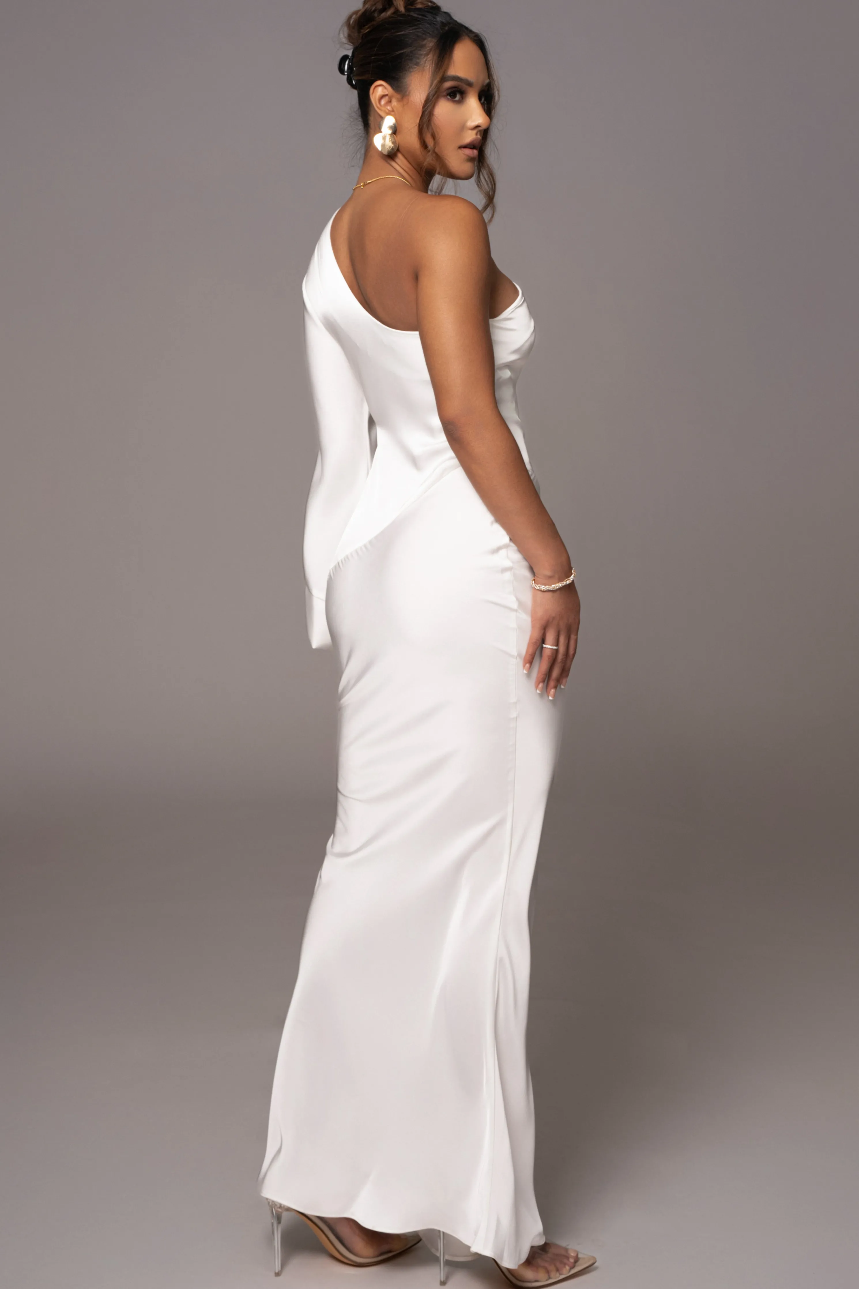 Ivory Femme Drape Maxi Dress