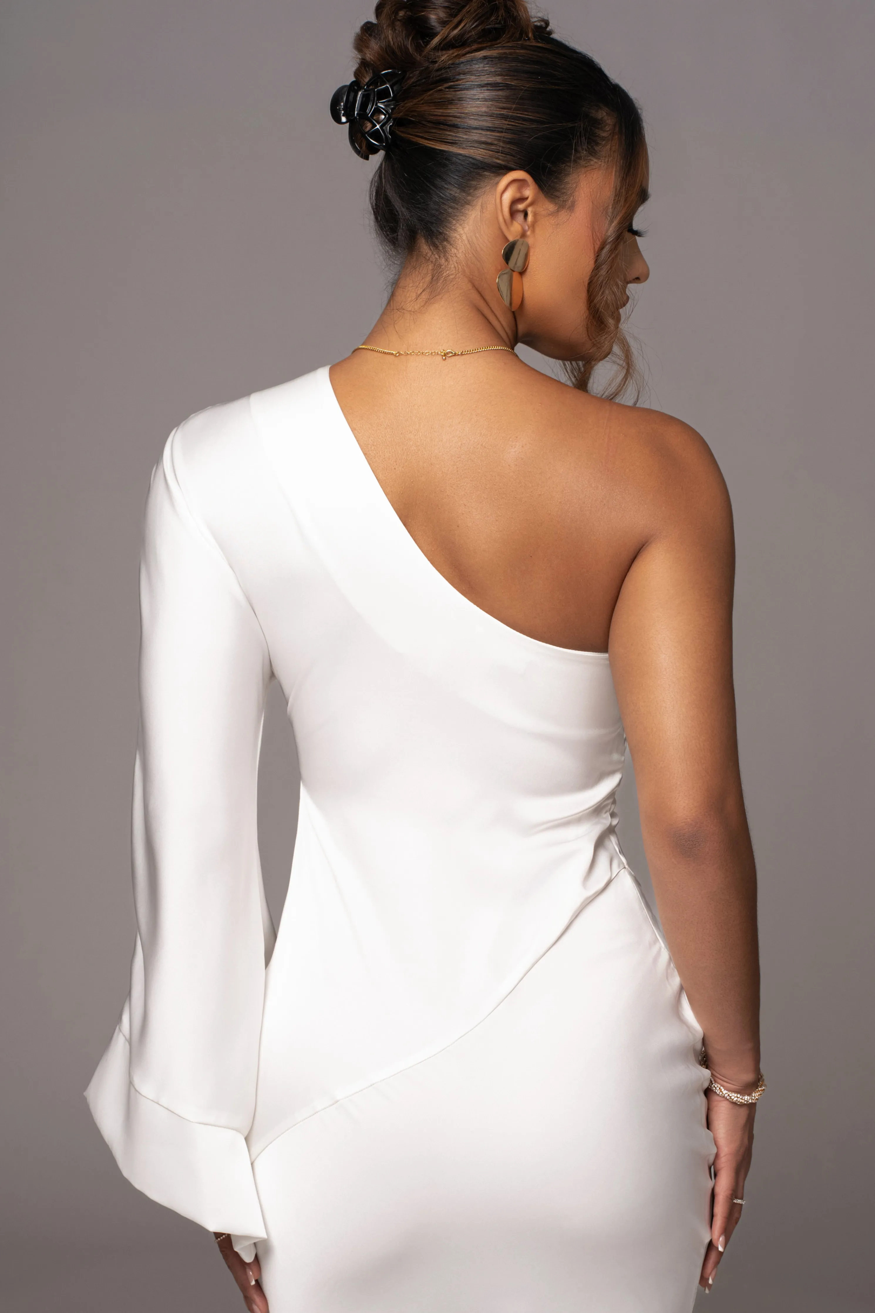 Ivory Femme Drape Maxi Dress