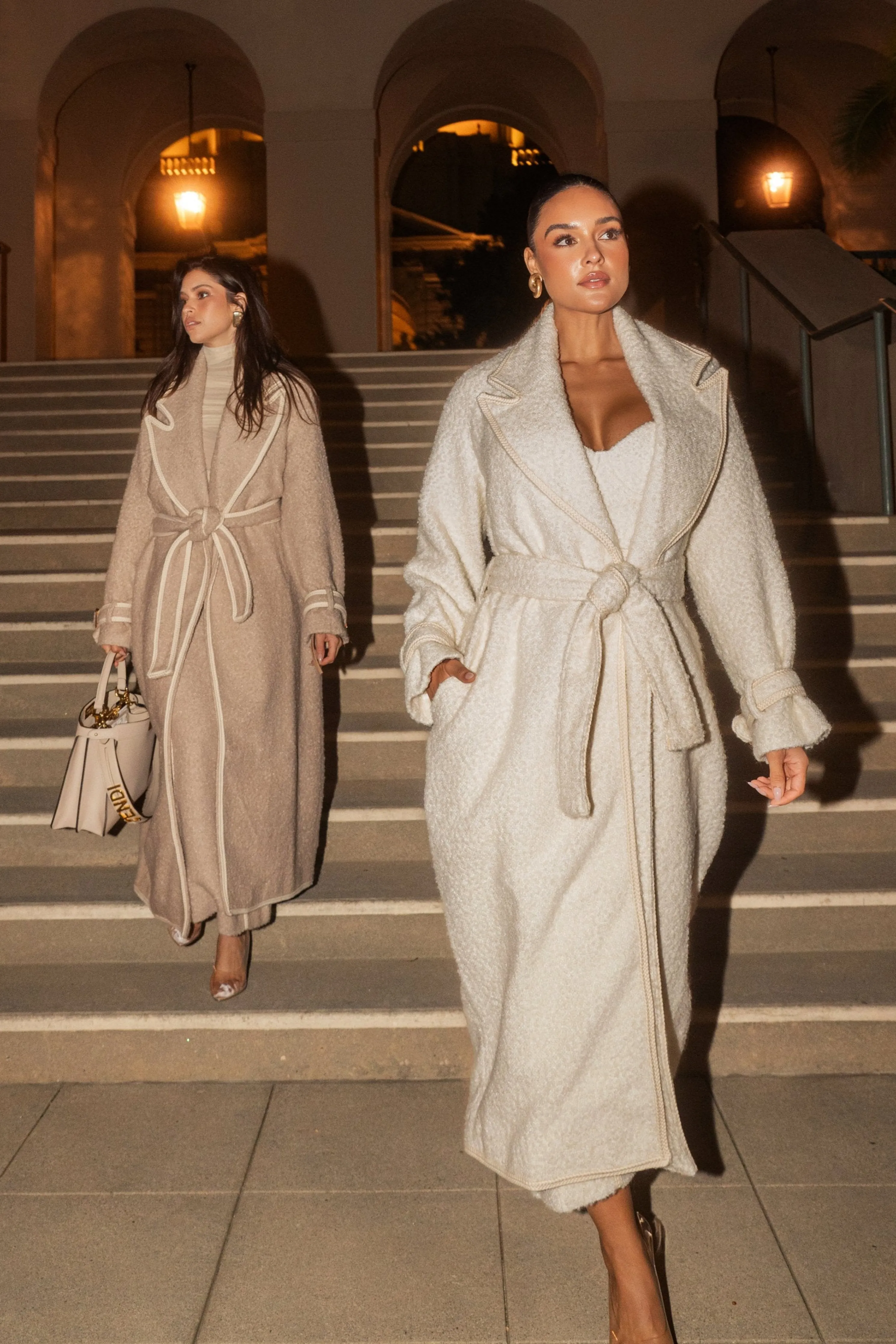 Ivory Fit For Success Boucle Coat