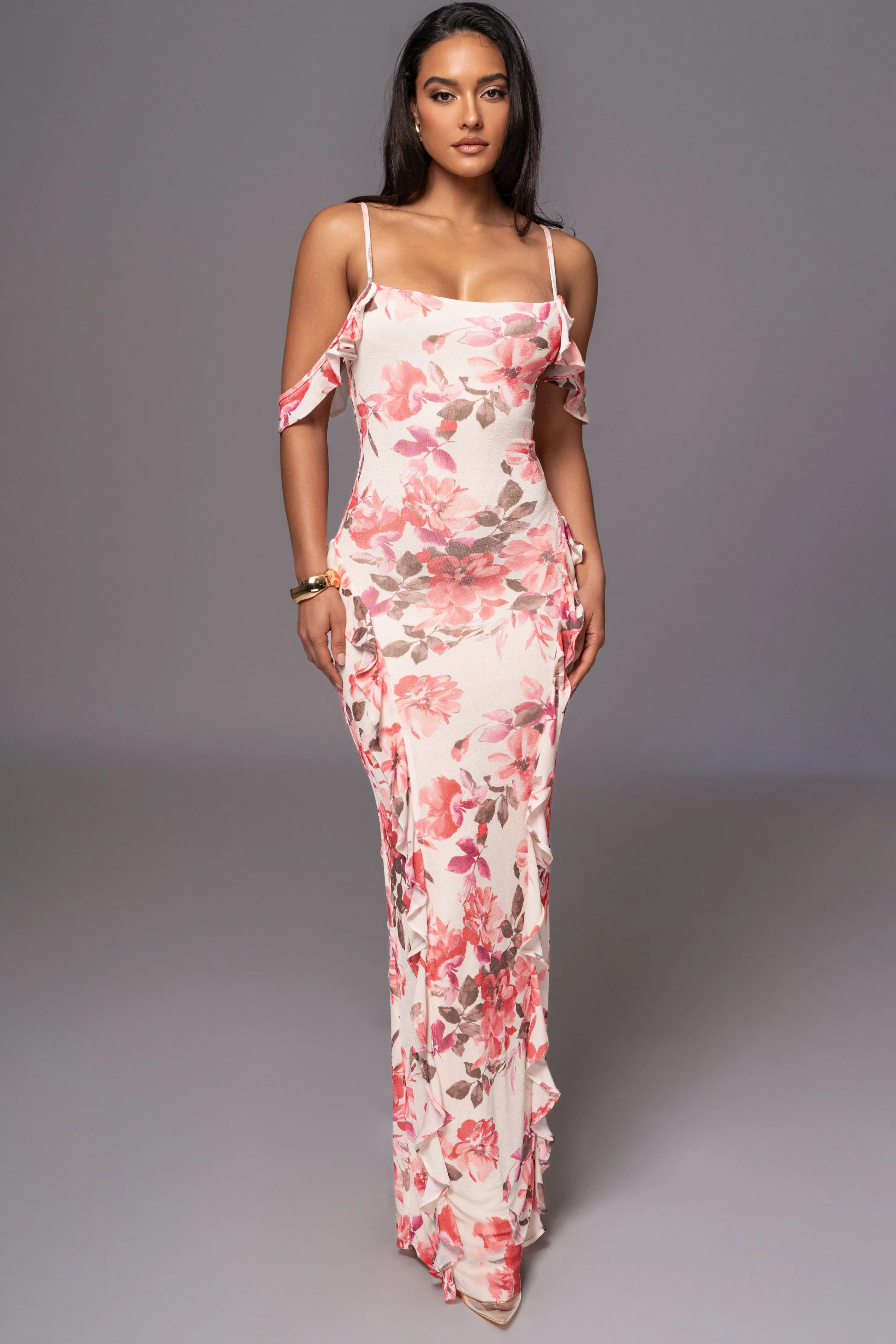 Ivory Floral Maude Maxi Dress