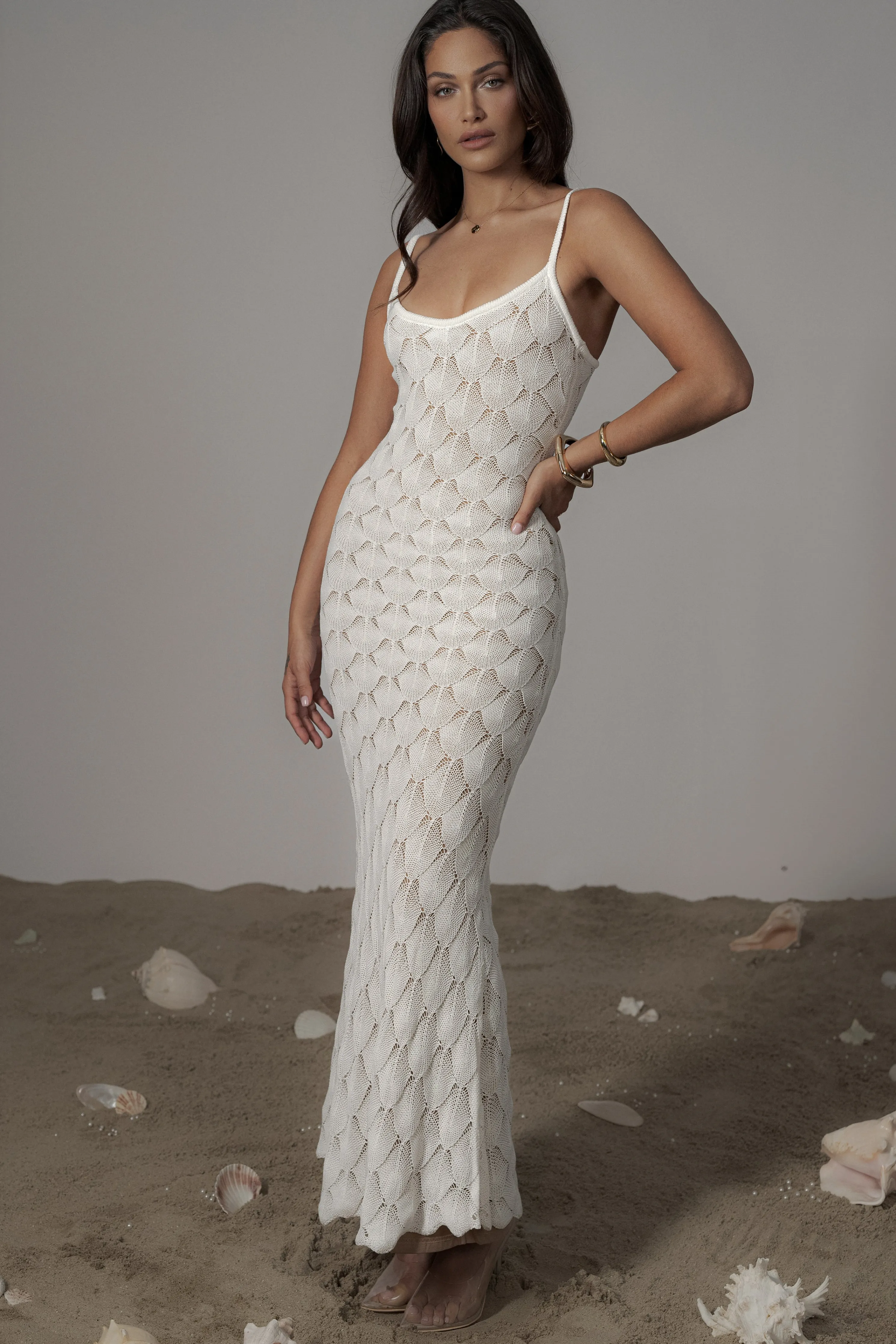 Ivory Gabriela Knit Maxi Dress