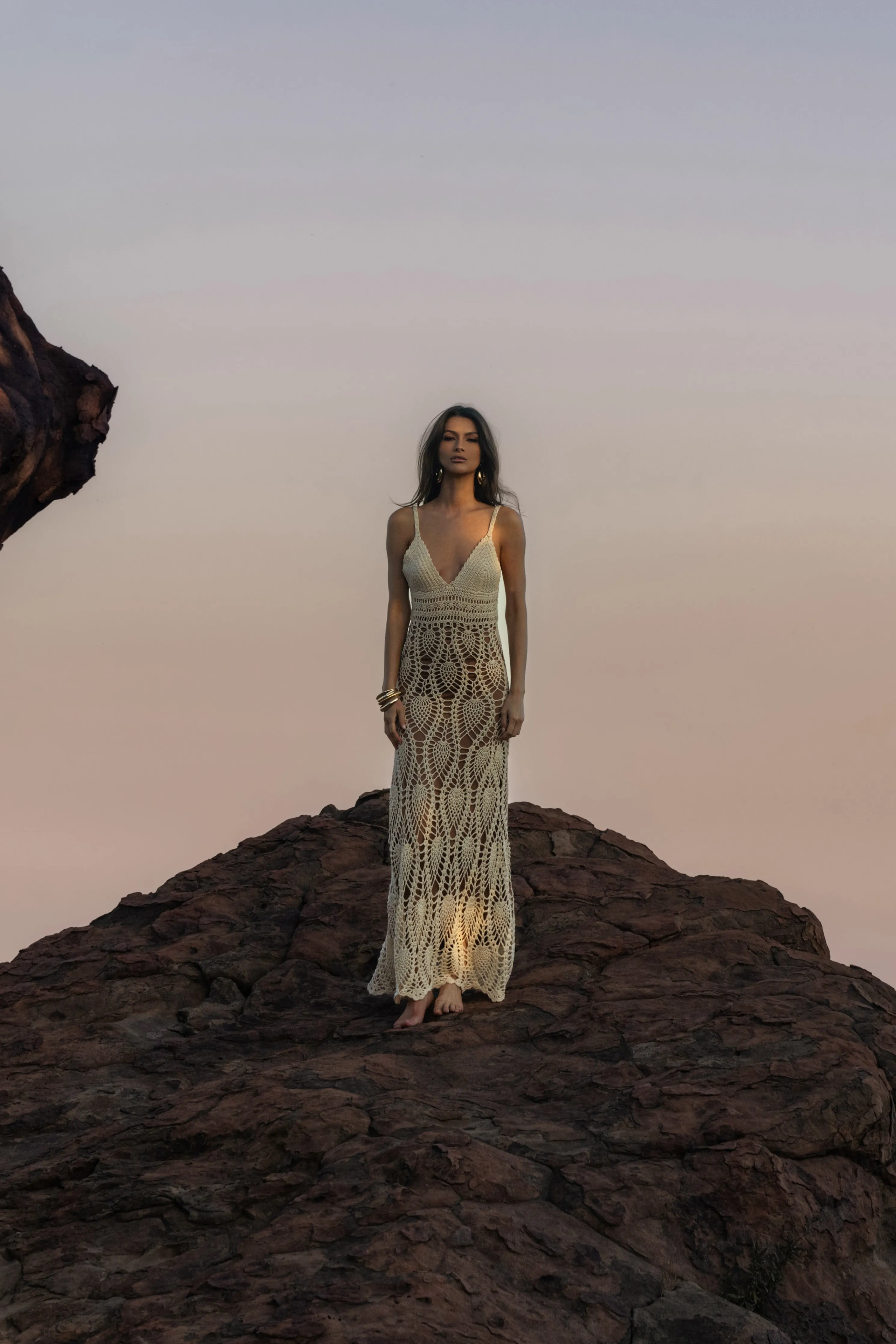 Ivory Great Escape Crochet Maxi Dress