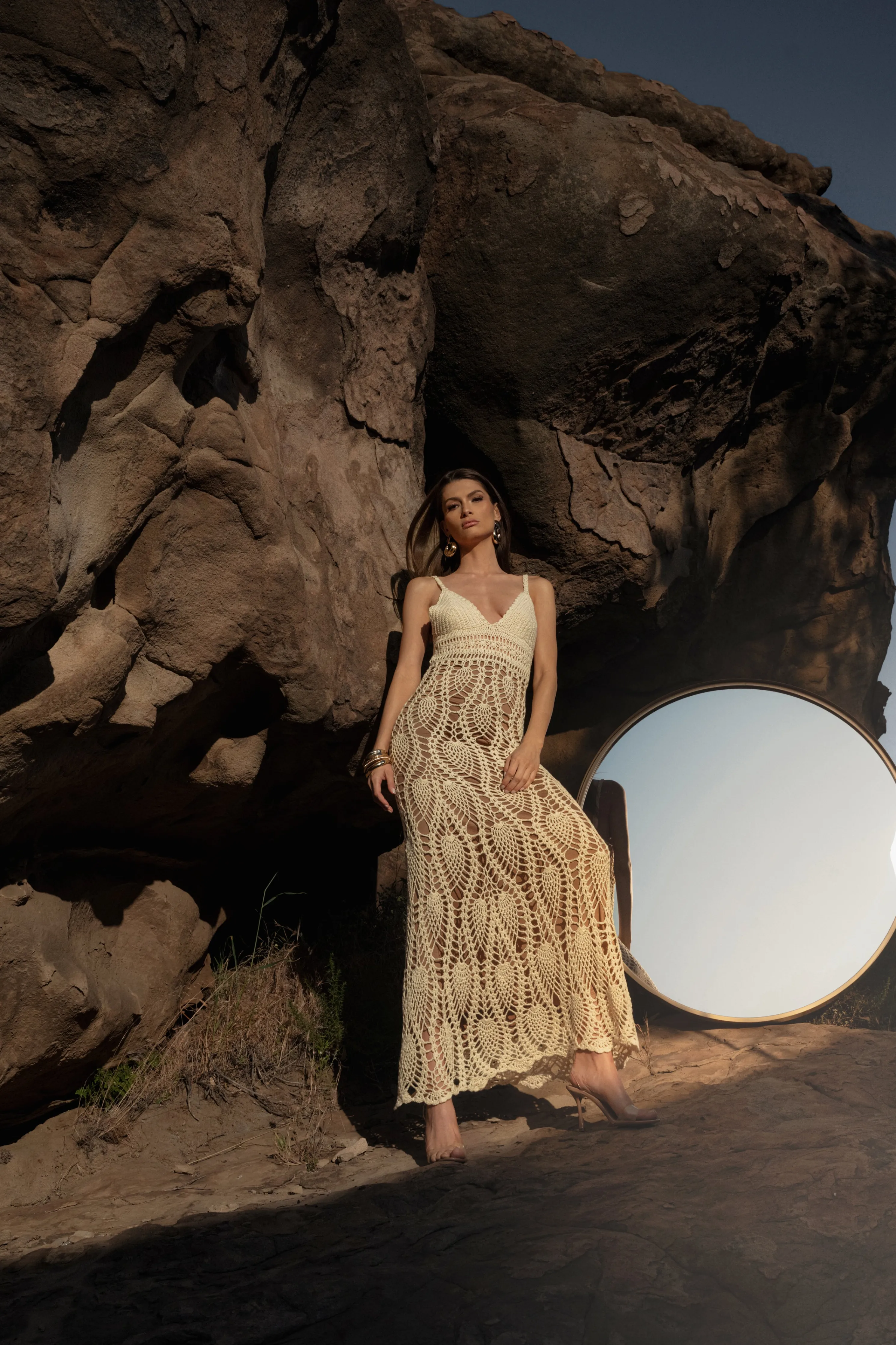 Ivory Great Escape Crochet Maxi Dress