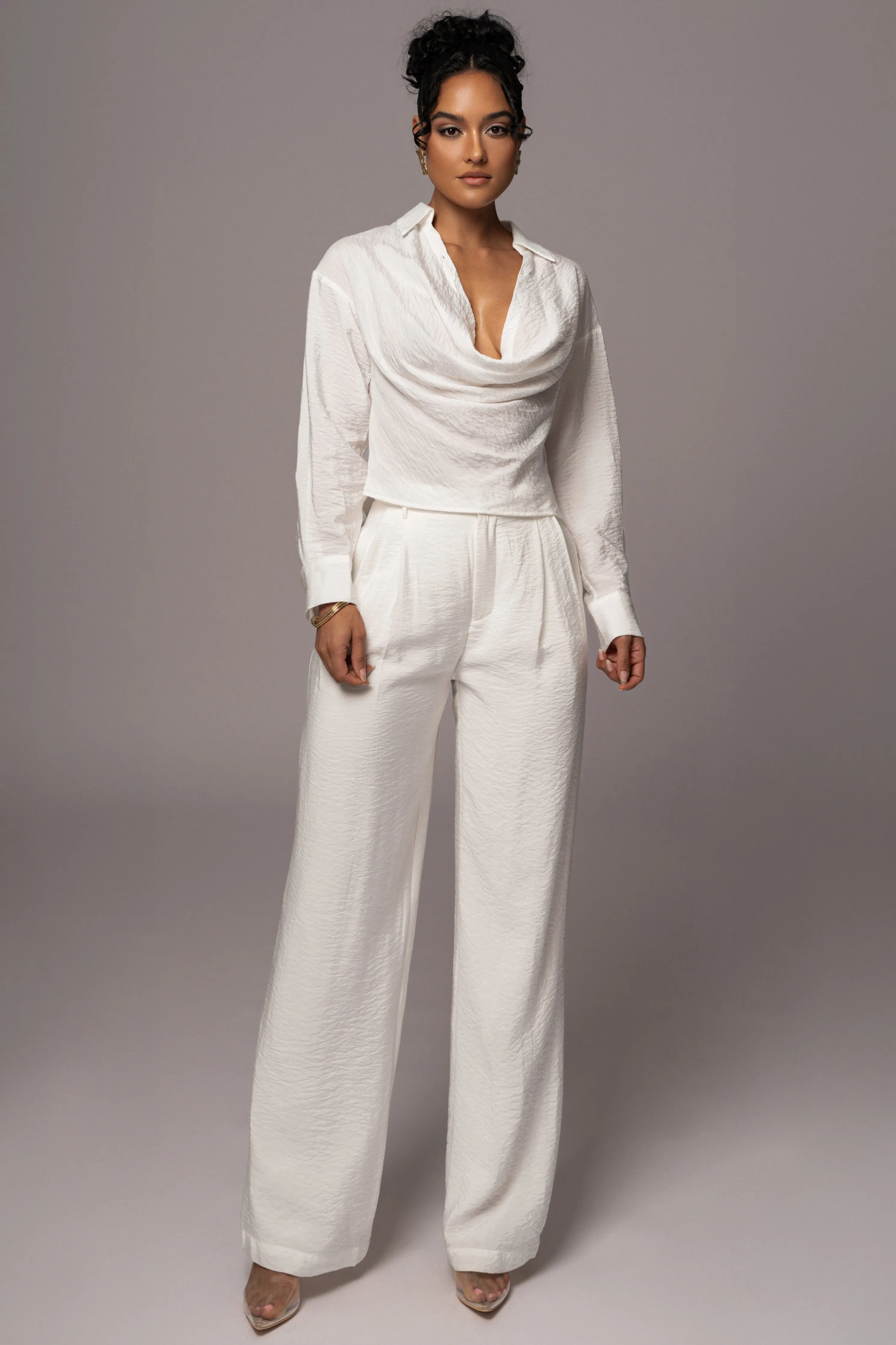 Ivory Greta Collared Top