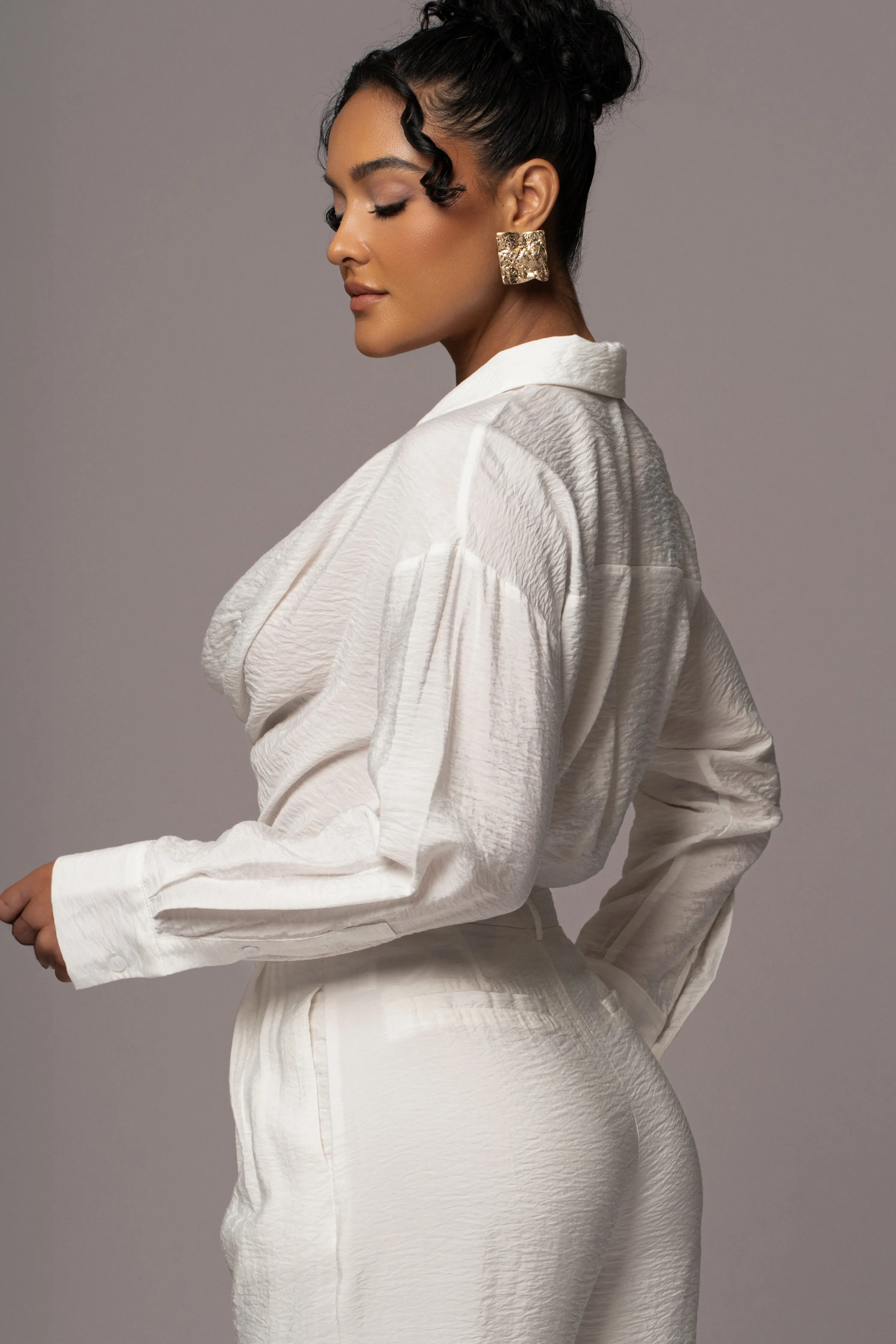 Ivory Greta Collared Top