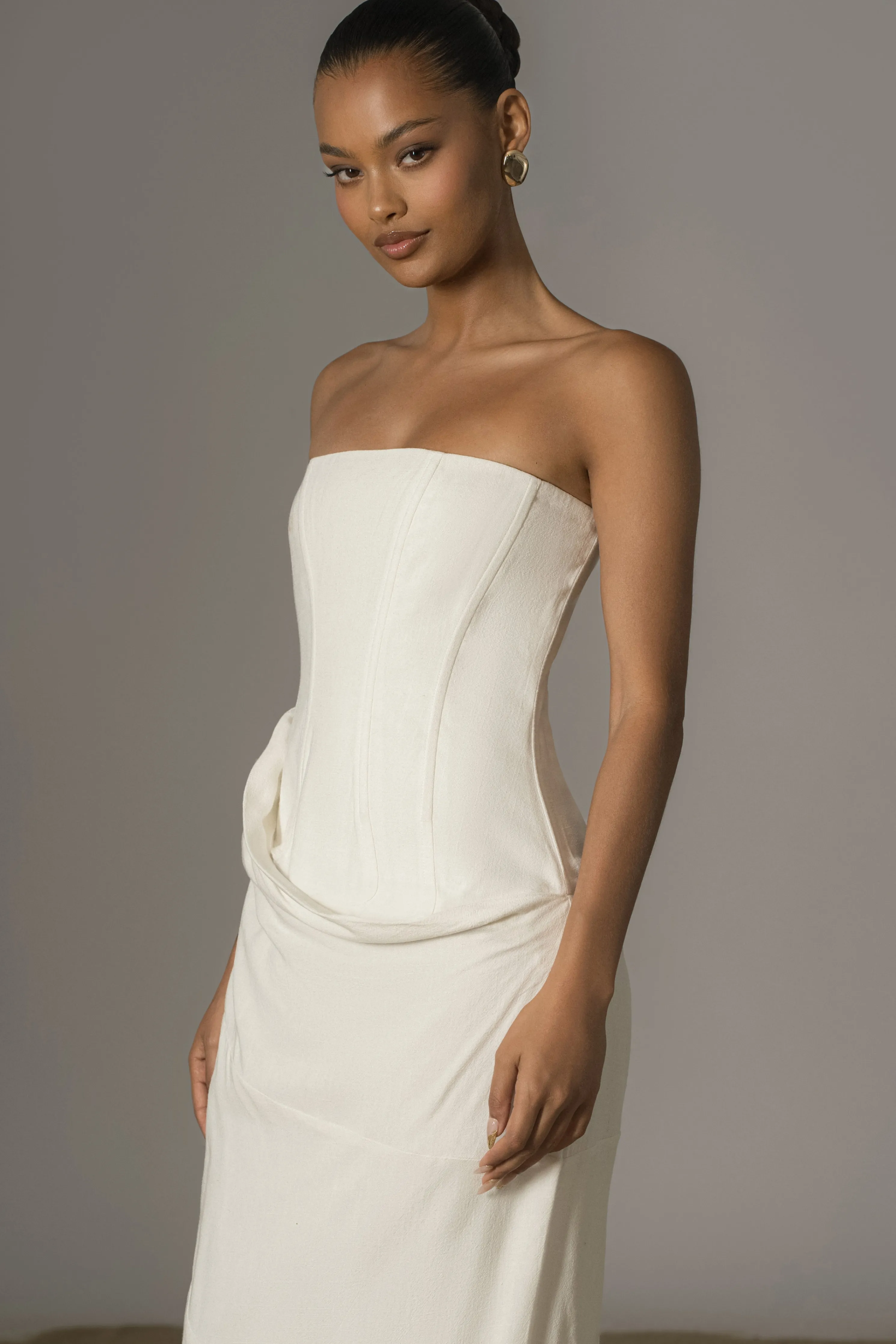 Ivory Journey Linen Maxi Dress