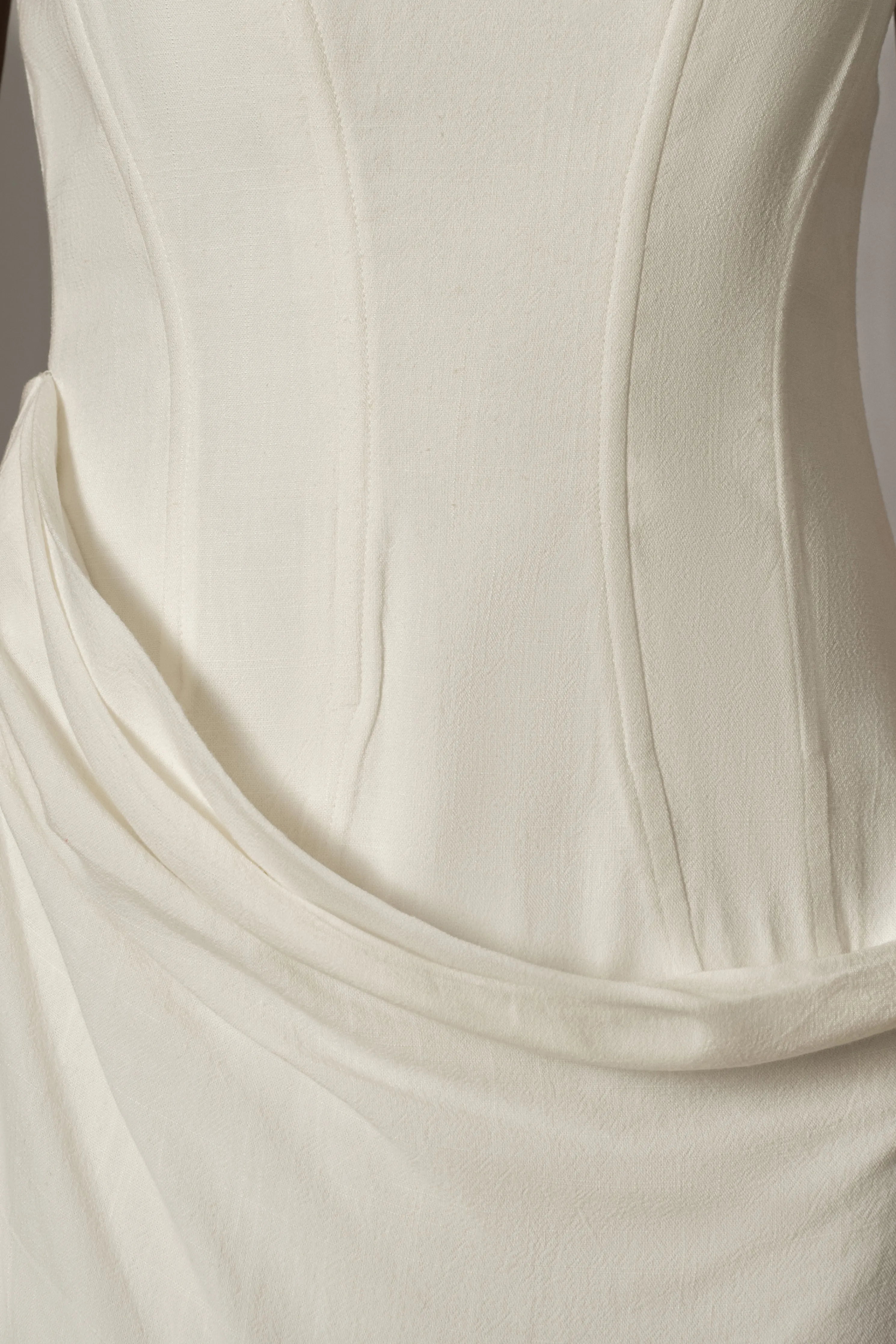 Ivory Journey Linen Maxi Dress