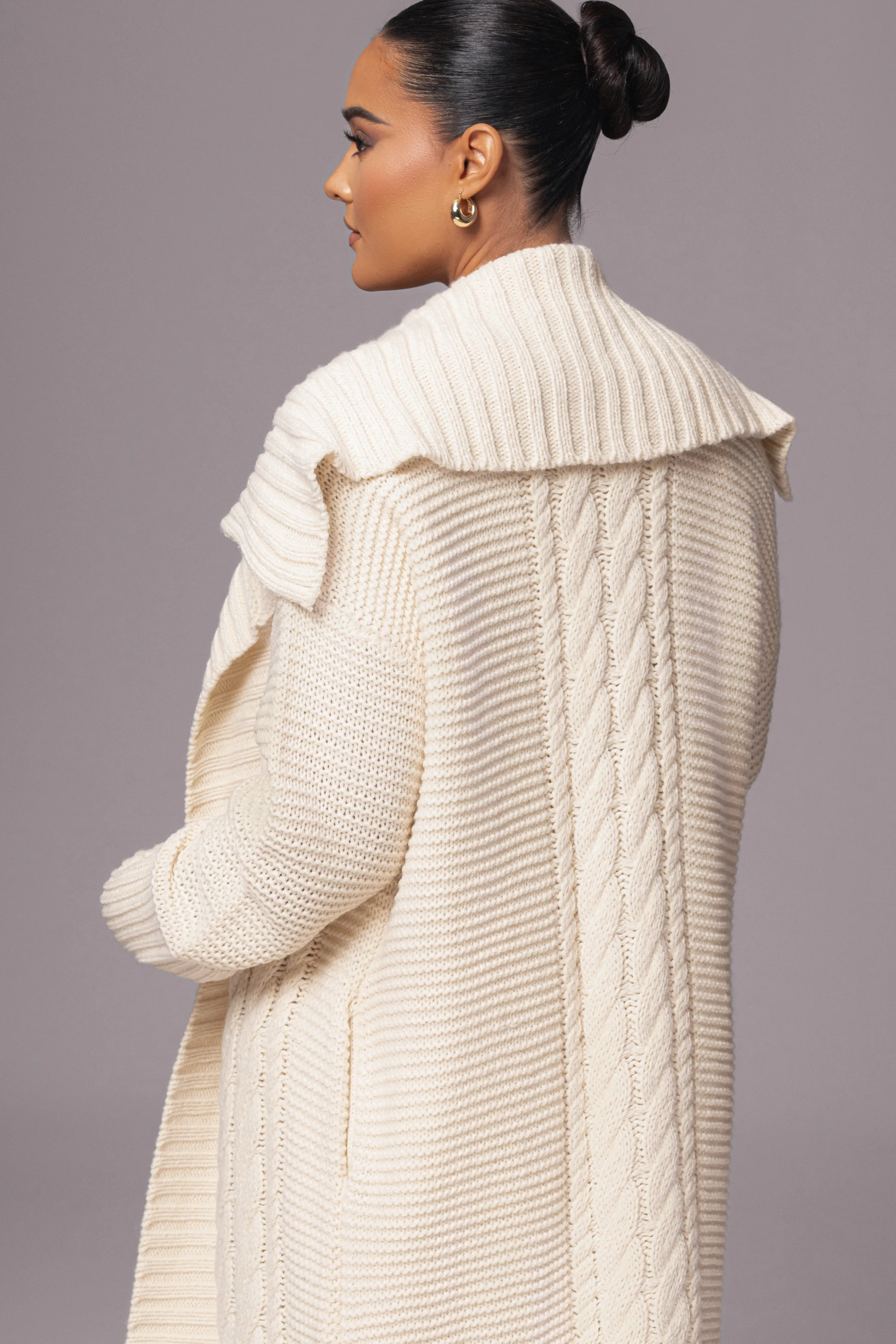 Ivory Malinda Sweater Knit Cardigan