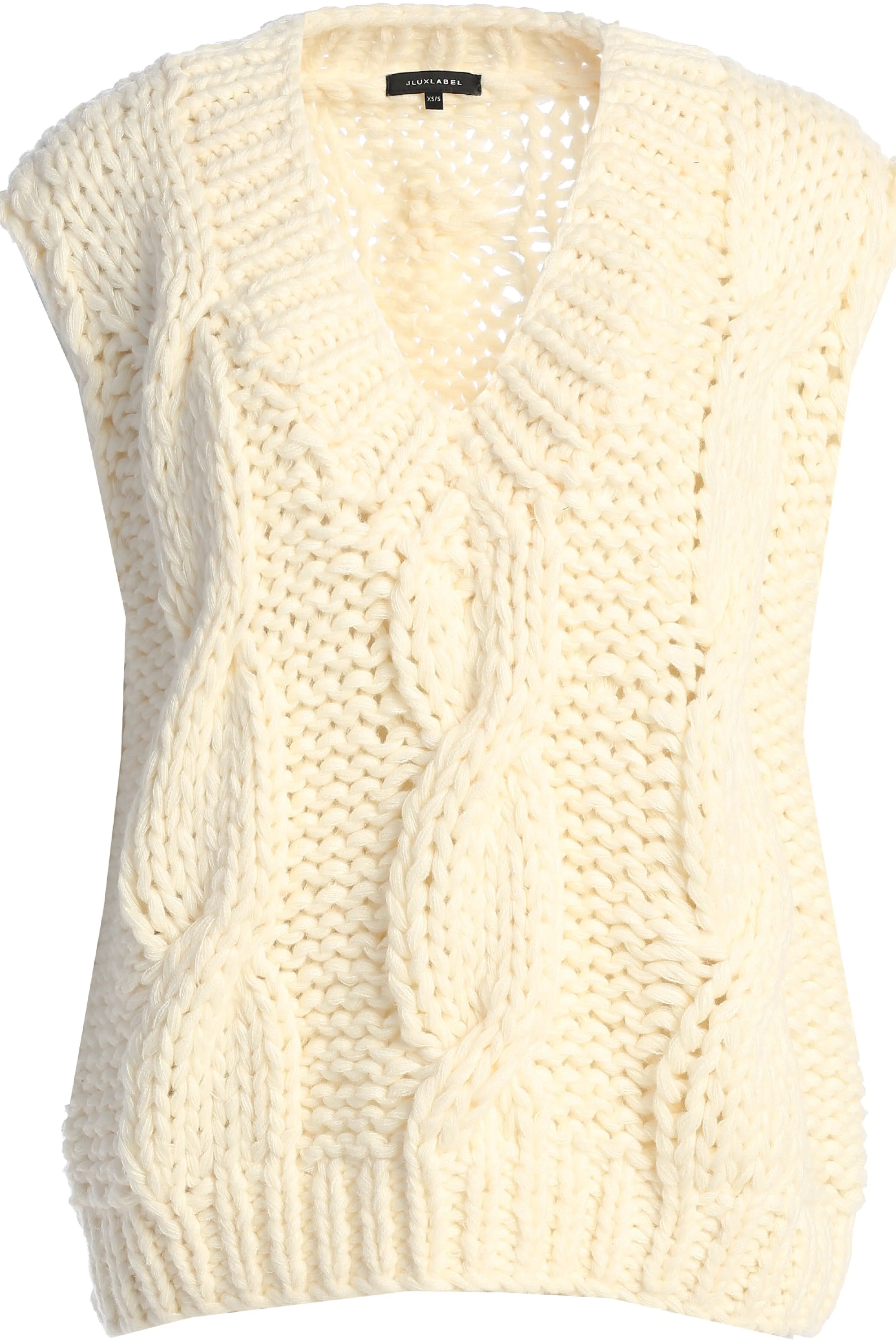 Ivory Mari Cable Knit Vest