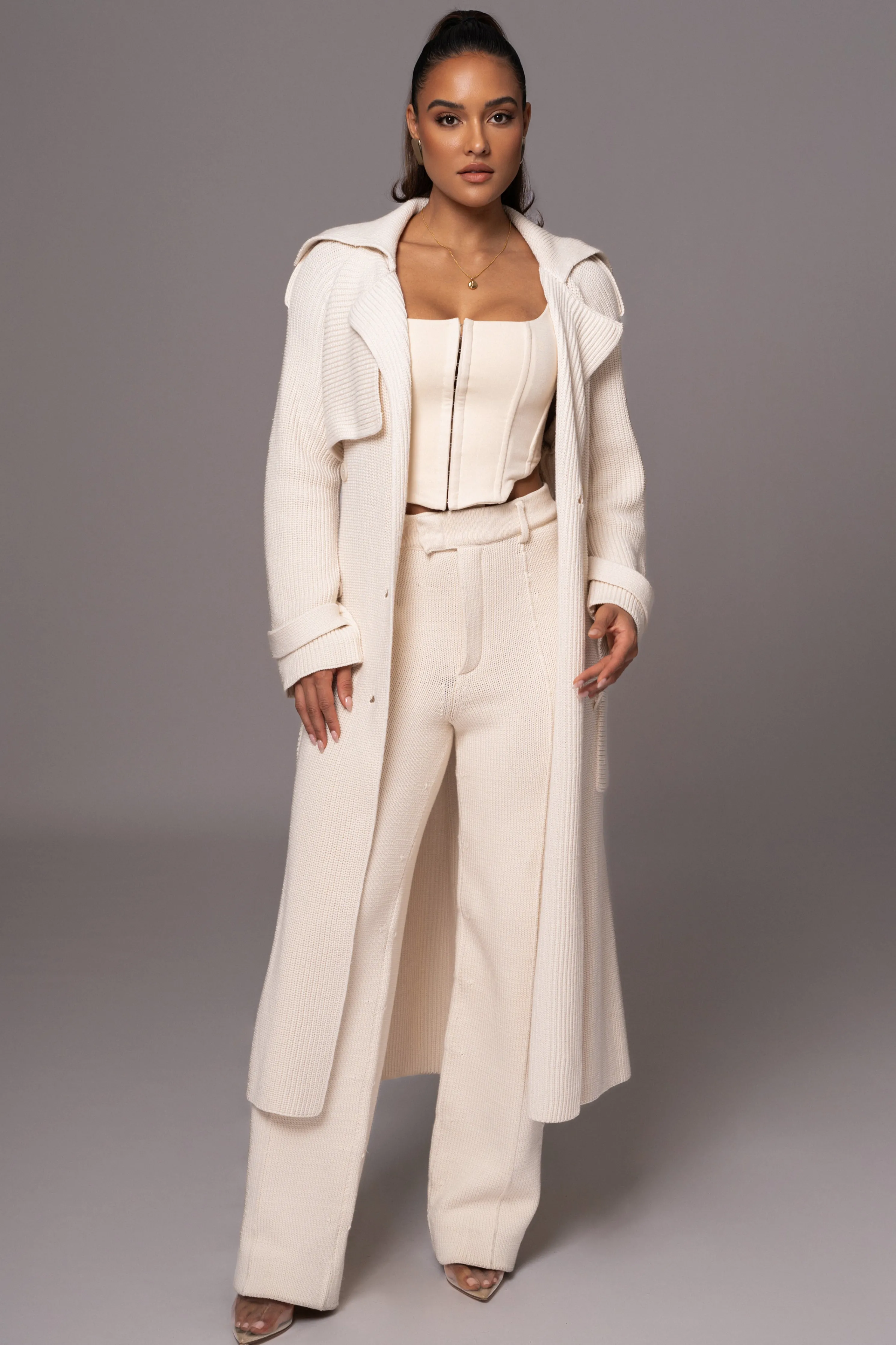 Ivory Maxinne Knit Coat